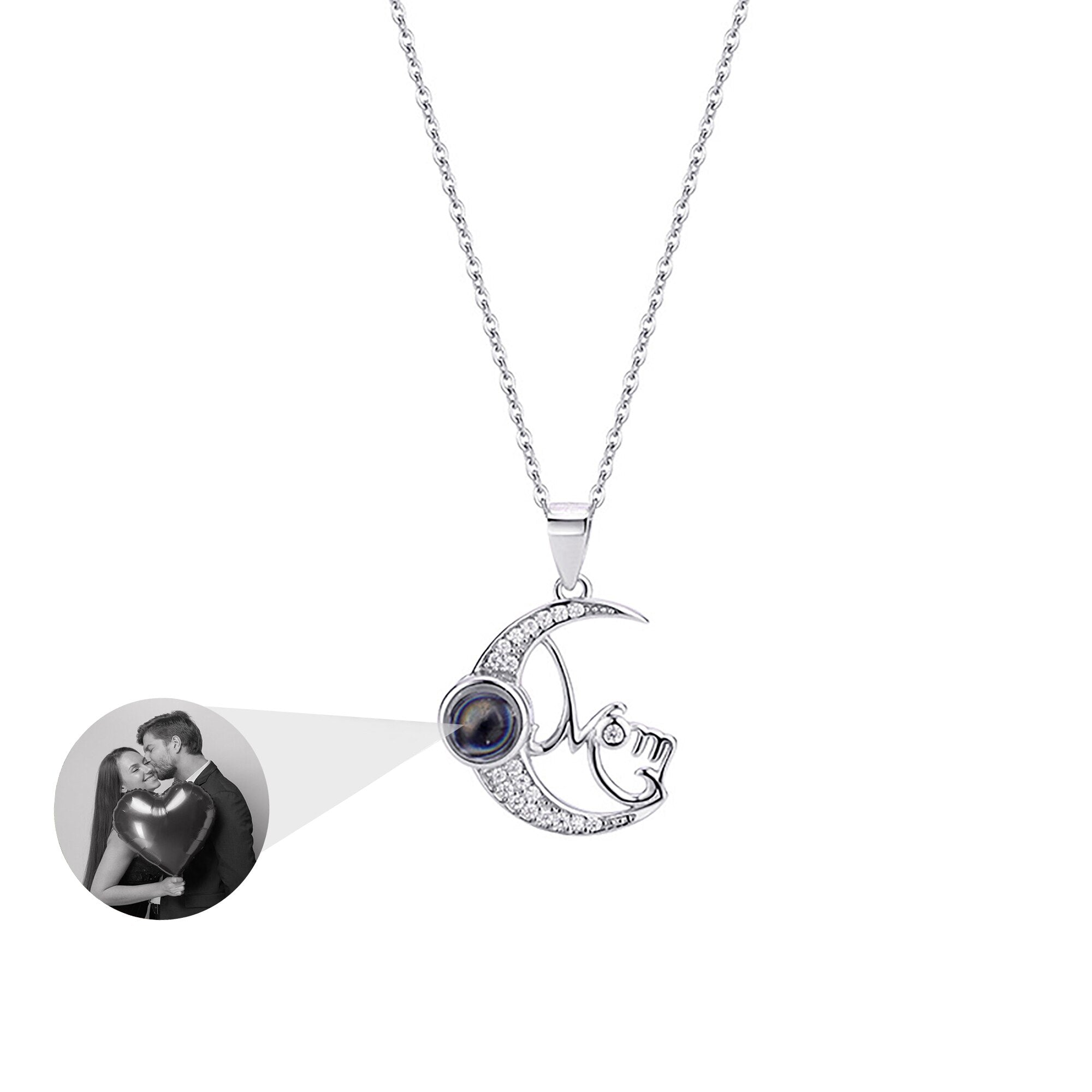 Customizable photo of the moon Projection Necklace Pendant Jewelry