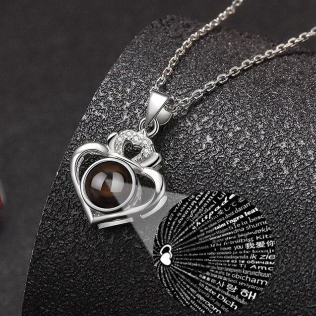 Customized Projection Necklace Heart Photo Projection Necklace for Women Girl Friend Ladies Gifts