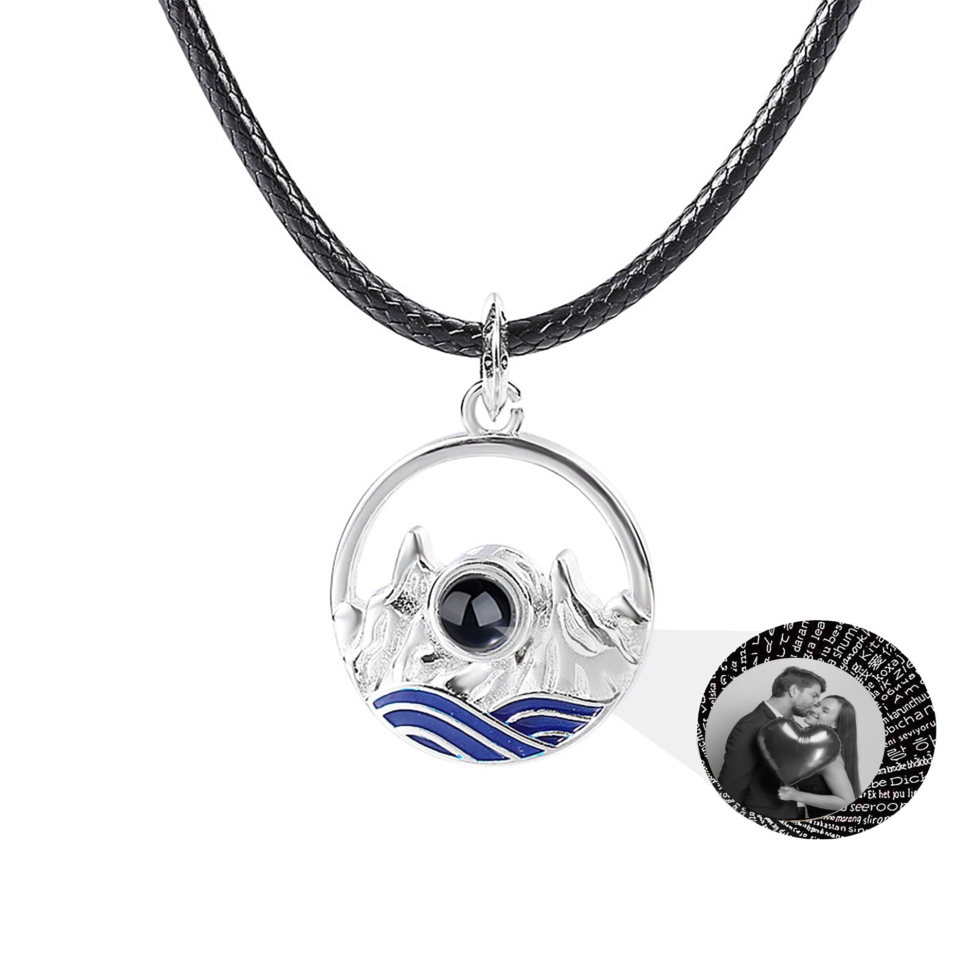 Couples who can customize photos Projection Necklace Pendant Jewelry For Lover Girlfriend