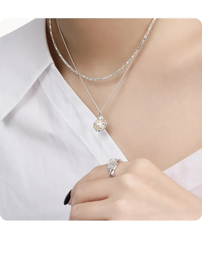 Stackable Shell Pearl Necklace