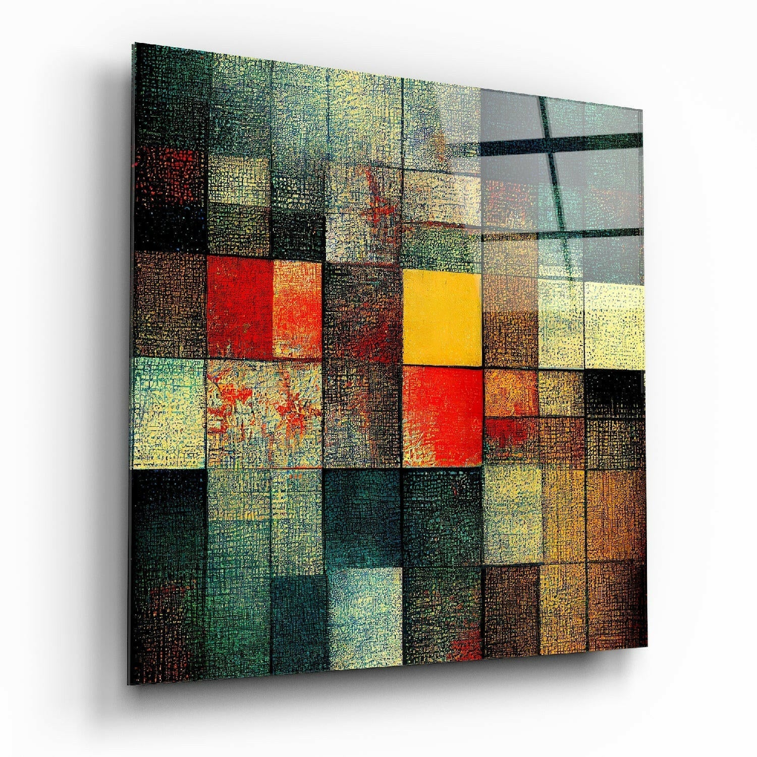 Blocks Glass Wall Art || Designers Collection