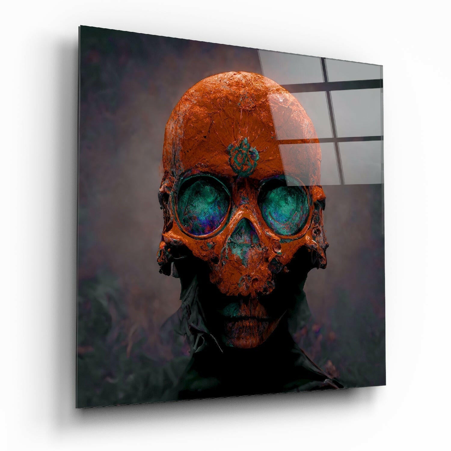 Orange Head Glass Wall Art || Designer Collection