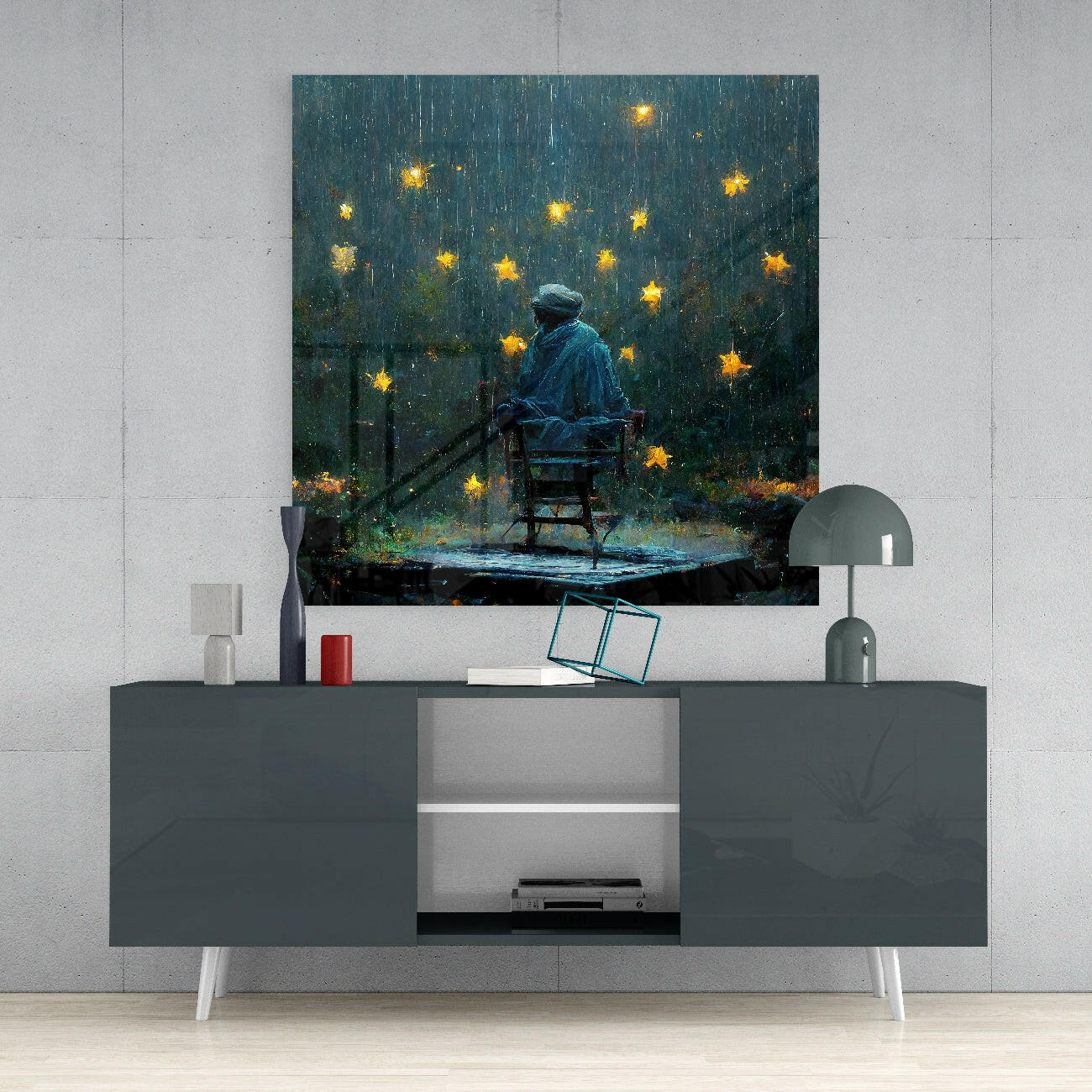 Raining Stars Glass Wall Art || Designer Collection
