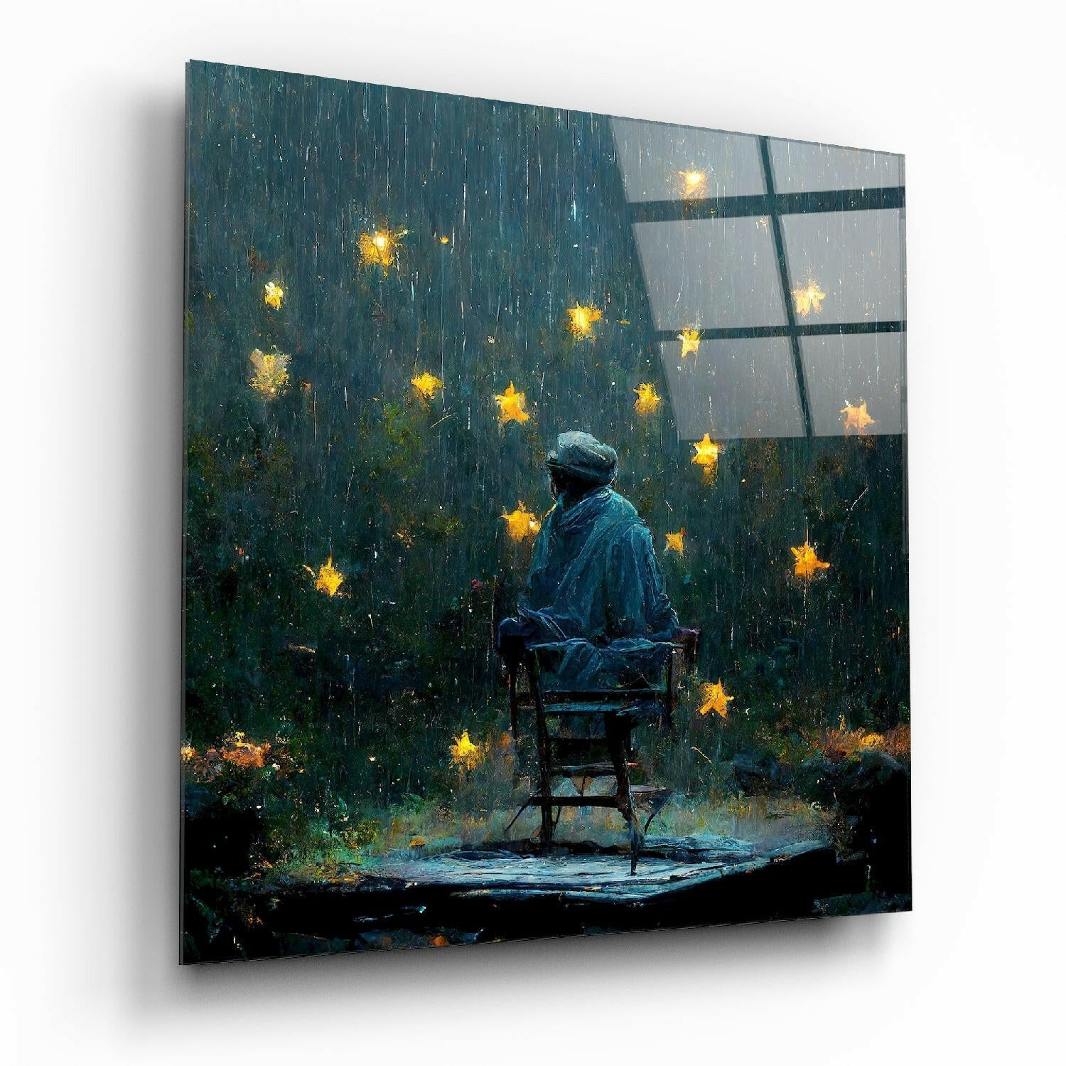 Raining Stars Glass Wall Art || Designer Collection