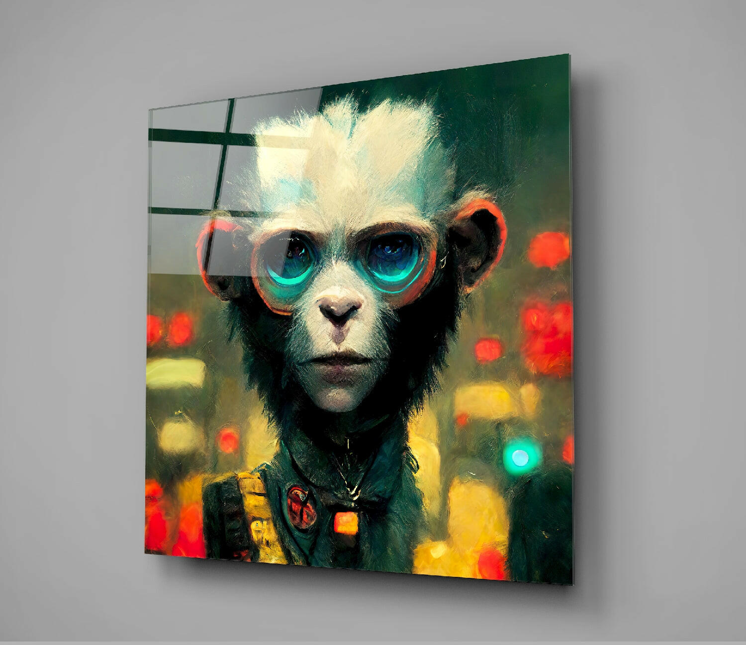The Monkey Glass Wall Art || Designer Collection