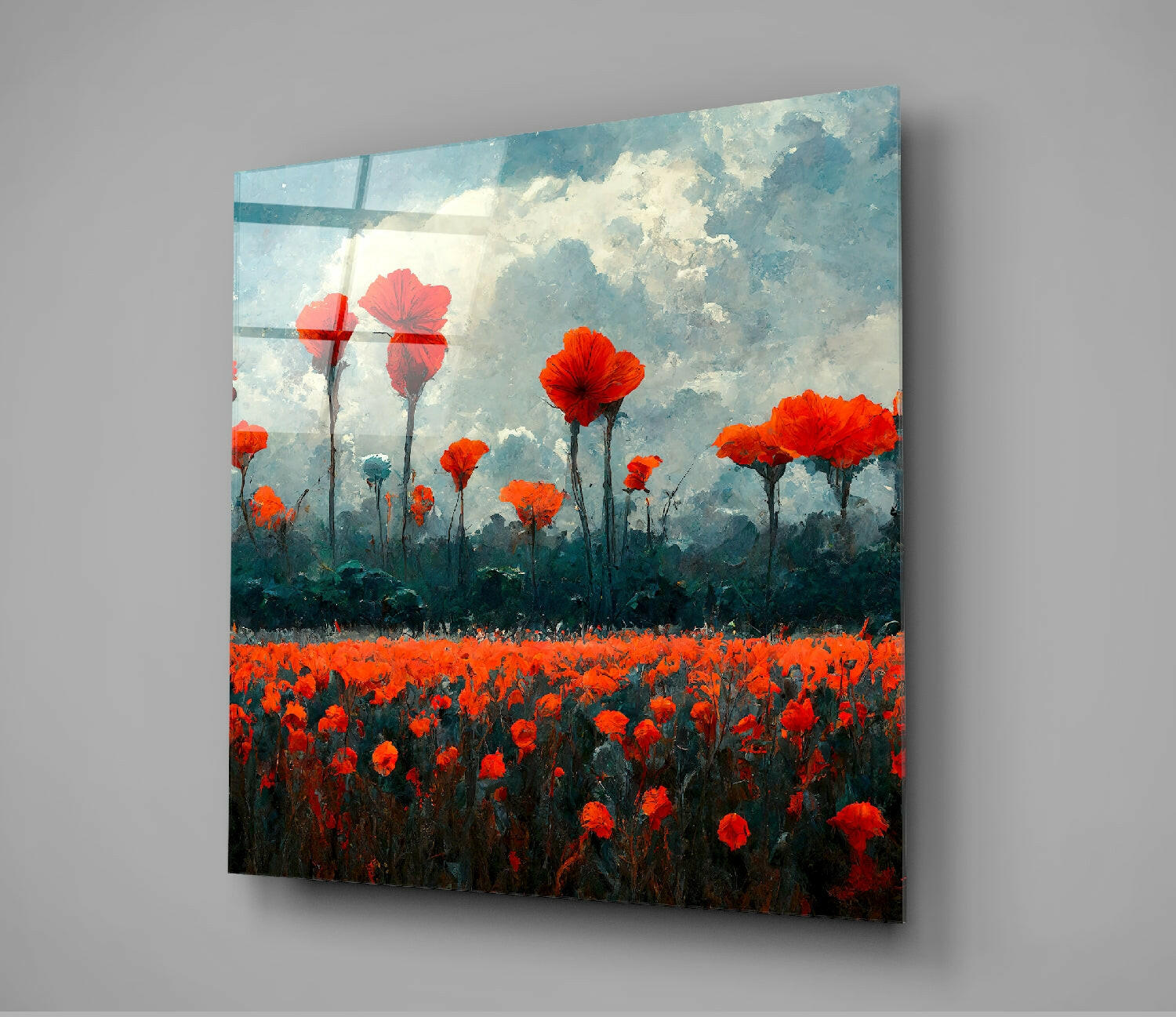 Poppy Glass Wall Art || Designer Collection
