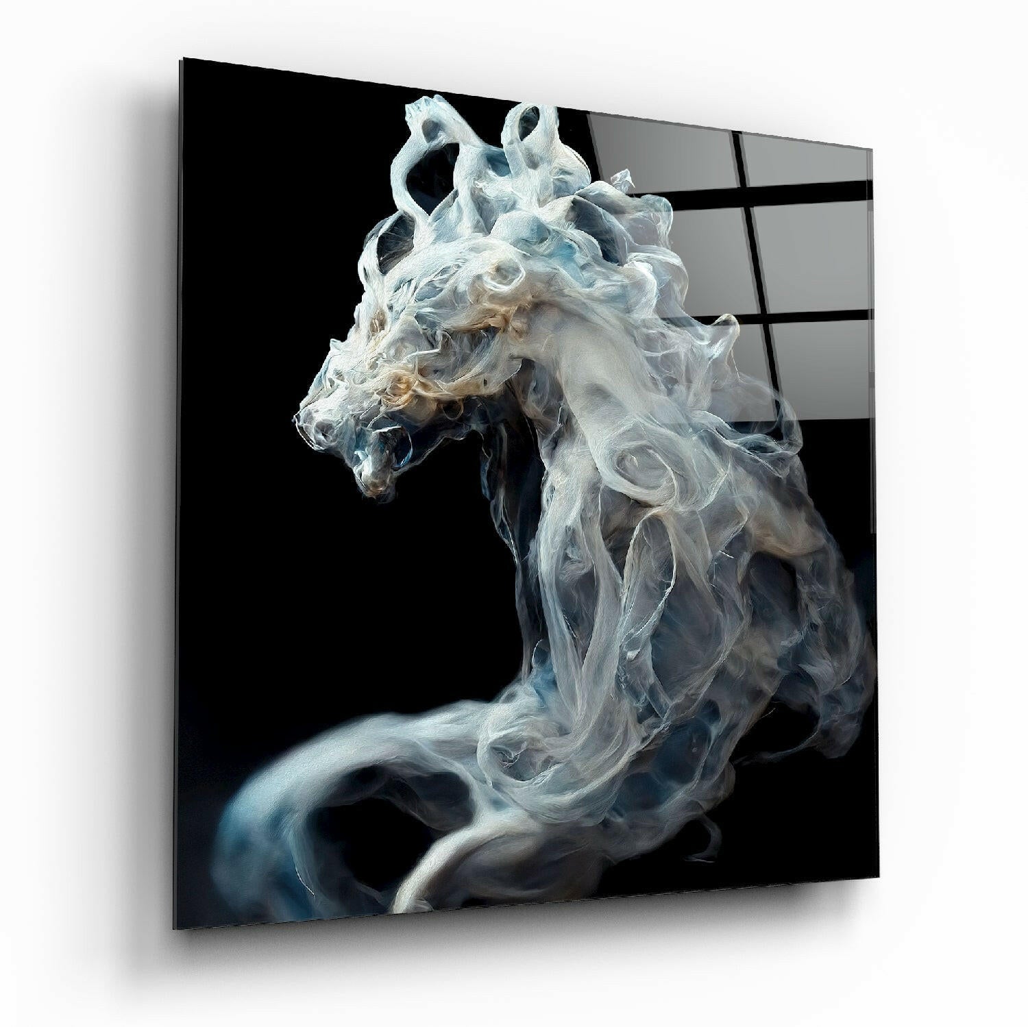 Smoky Horse Glass Wall Art || Designer Collection