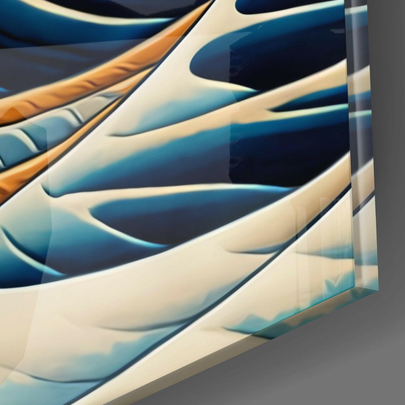 Waves Glass Wall Art || Designer Collection