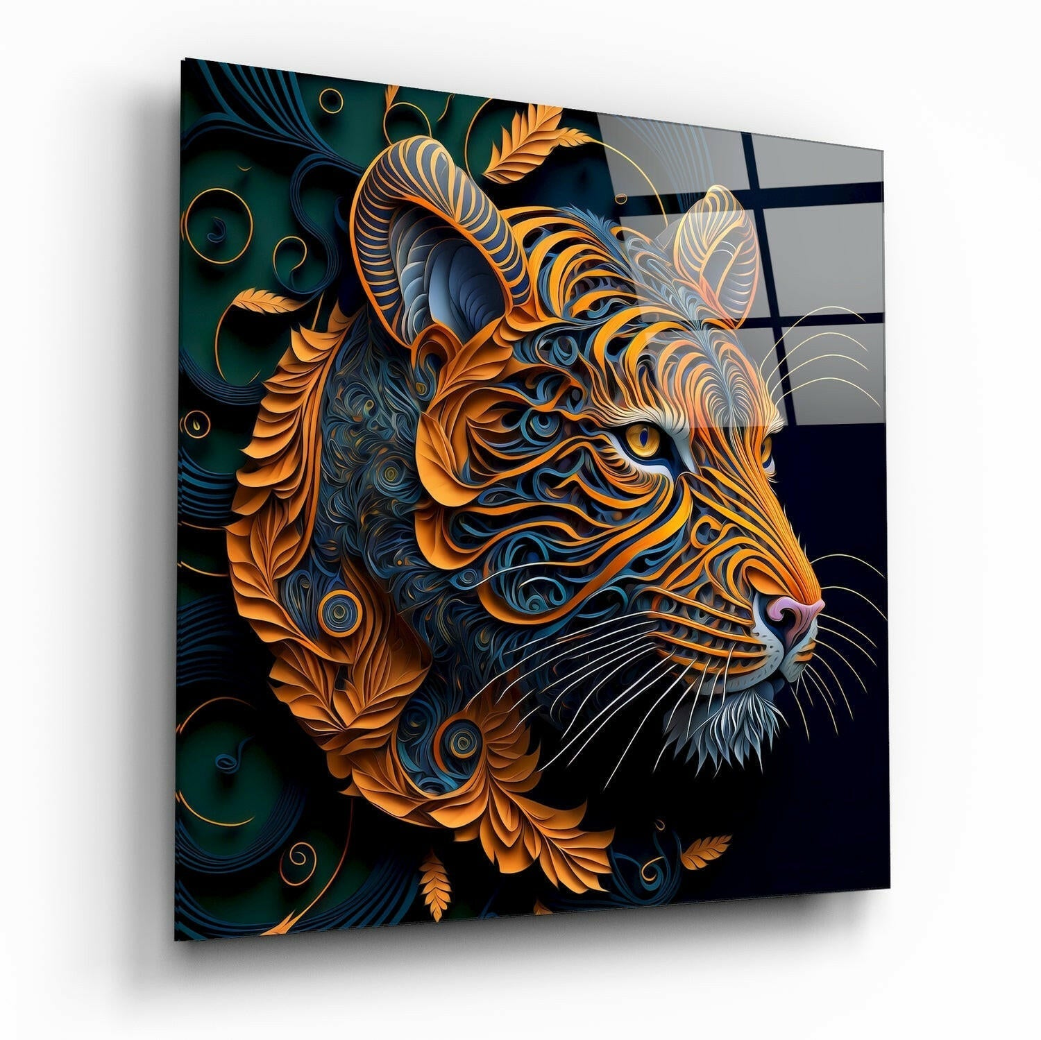 Tiger Glass Wall Art || Designers Collection
