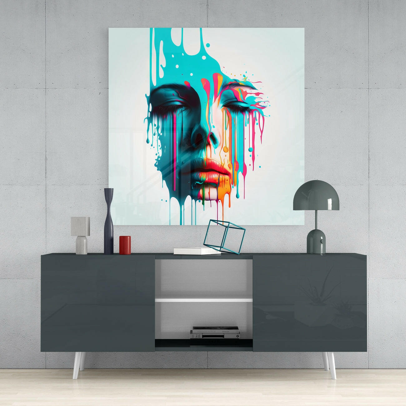 Face of Her Glass Wall Art || Designers Collection
