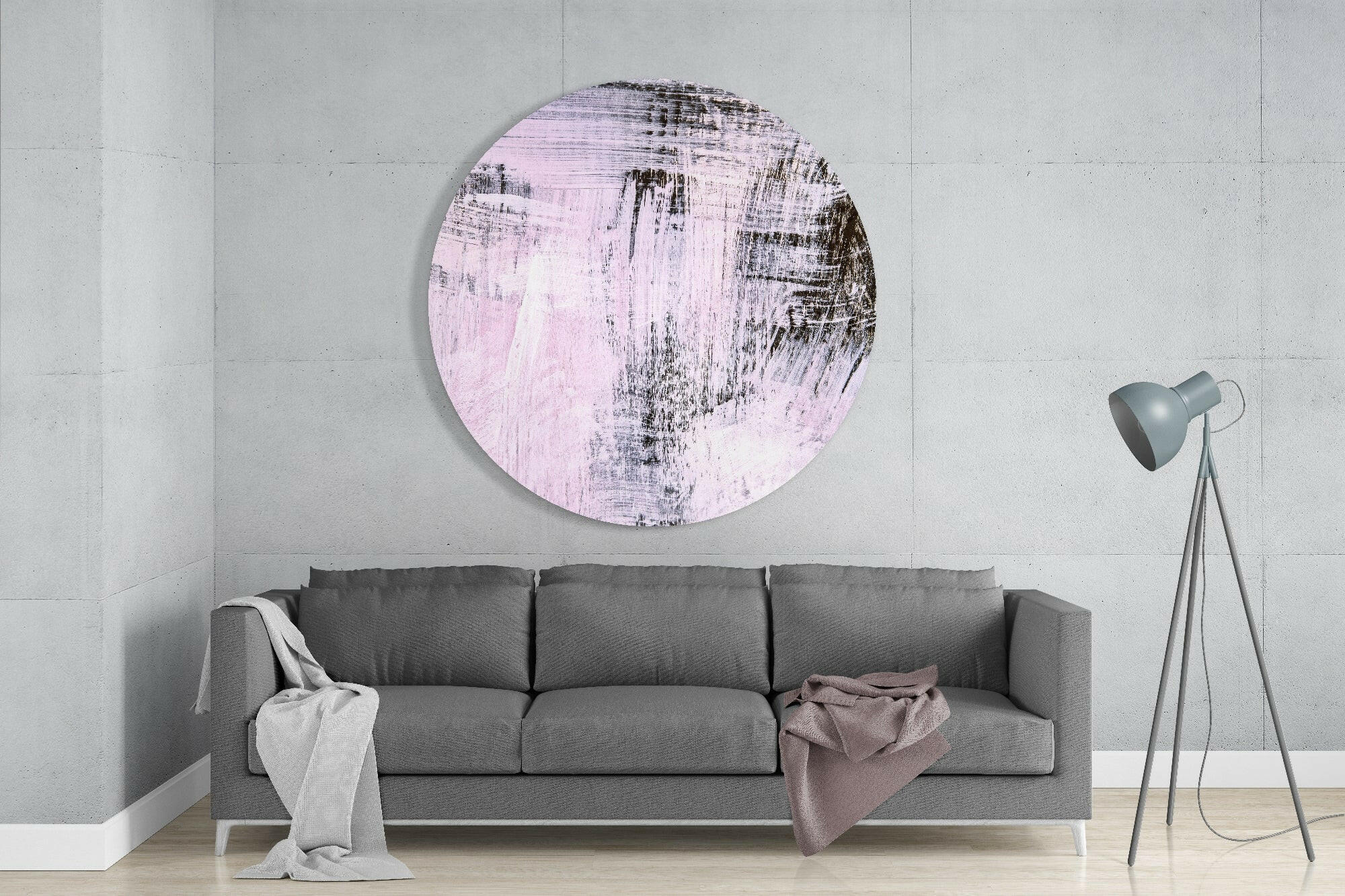 Lilac Black Dry Brush Glass Wall Art