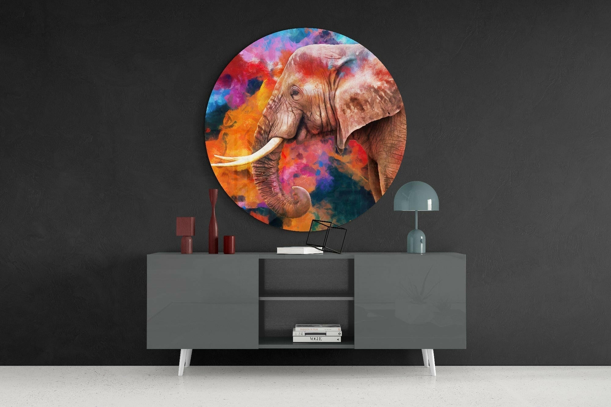 Elephant Sash Glass Wall Art