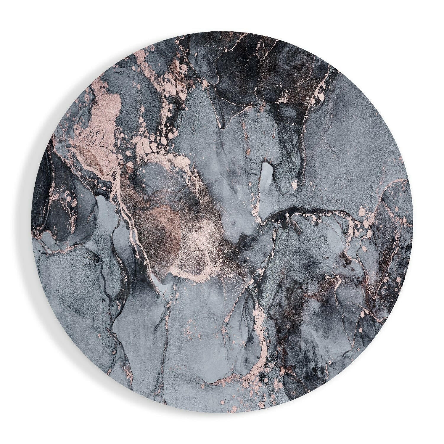 Slate Gray Copper Marble Glass Wall Art