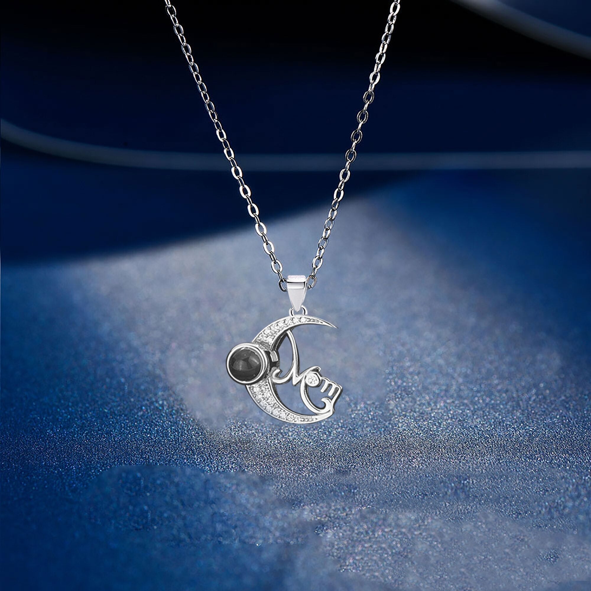 Customizable photo of the moon Projection Necklace Pendant Jewelry