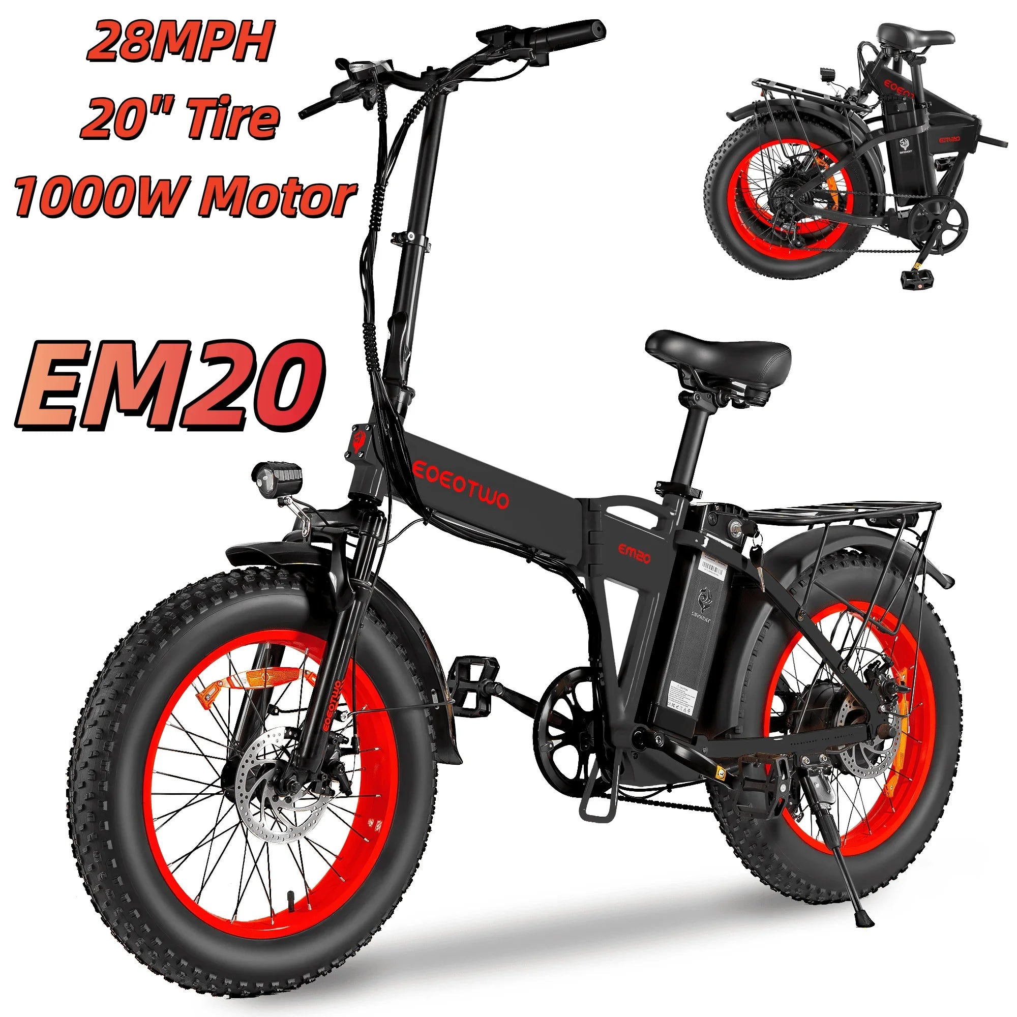 EOEOTWO E01 Electric Fat Tire Bike 1500W Peak Motor