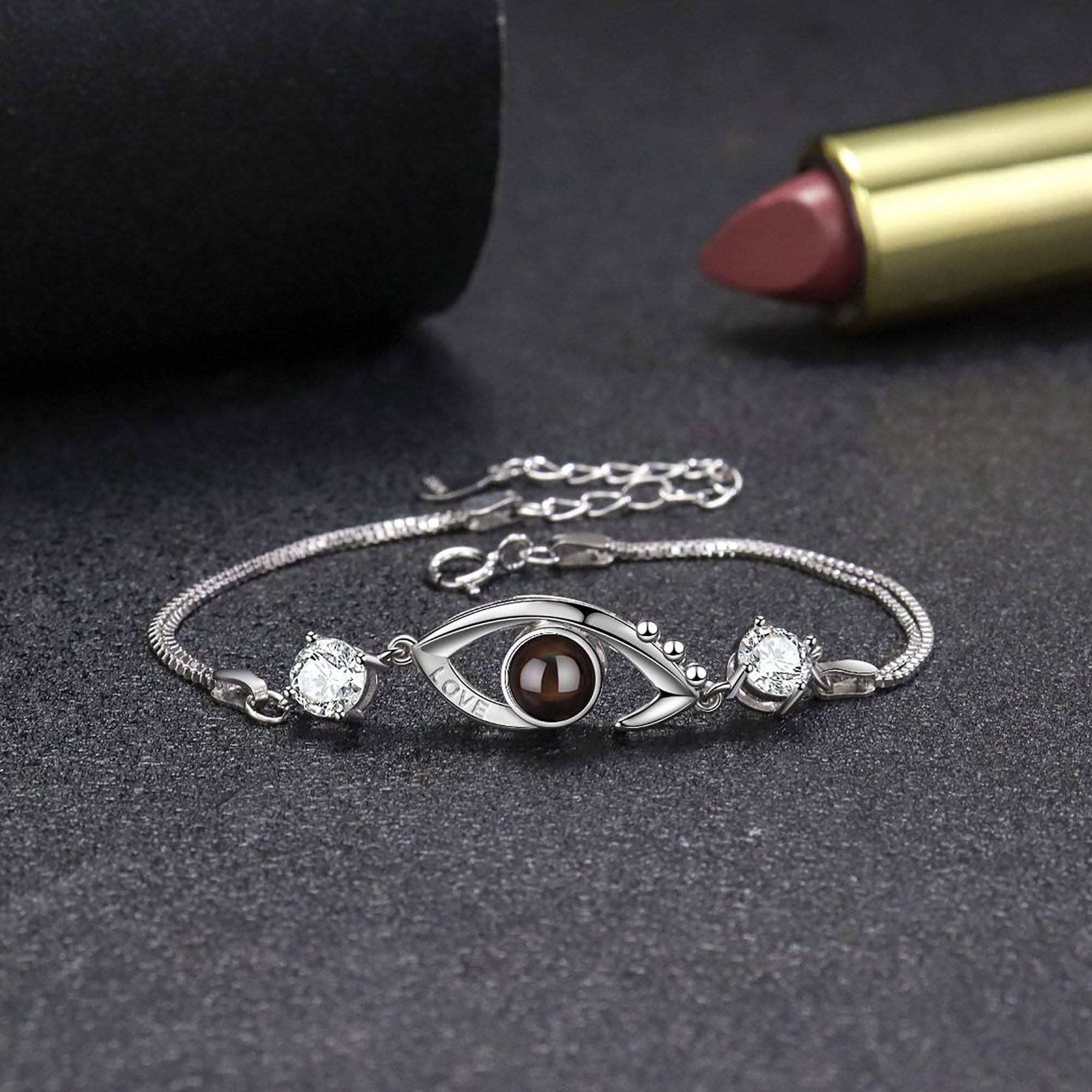 Customizable Photo EyesCircle Projection Bracelets Personalized Couple Memorial Jewelr