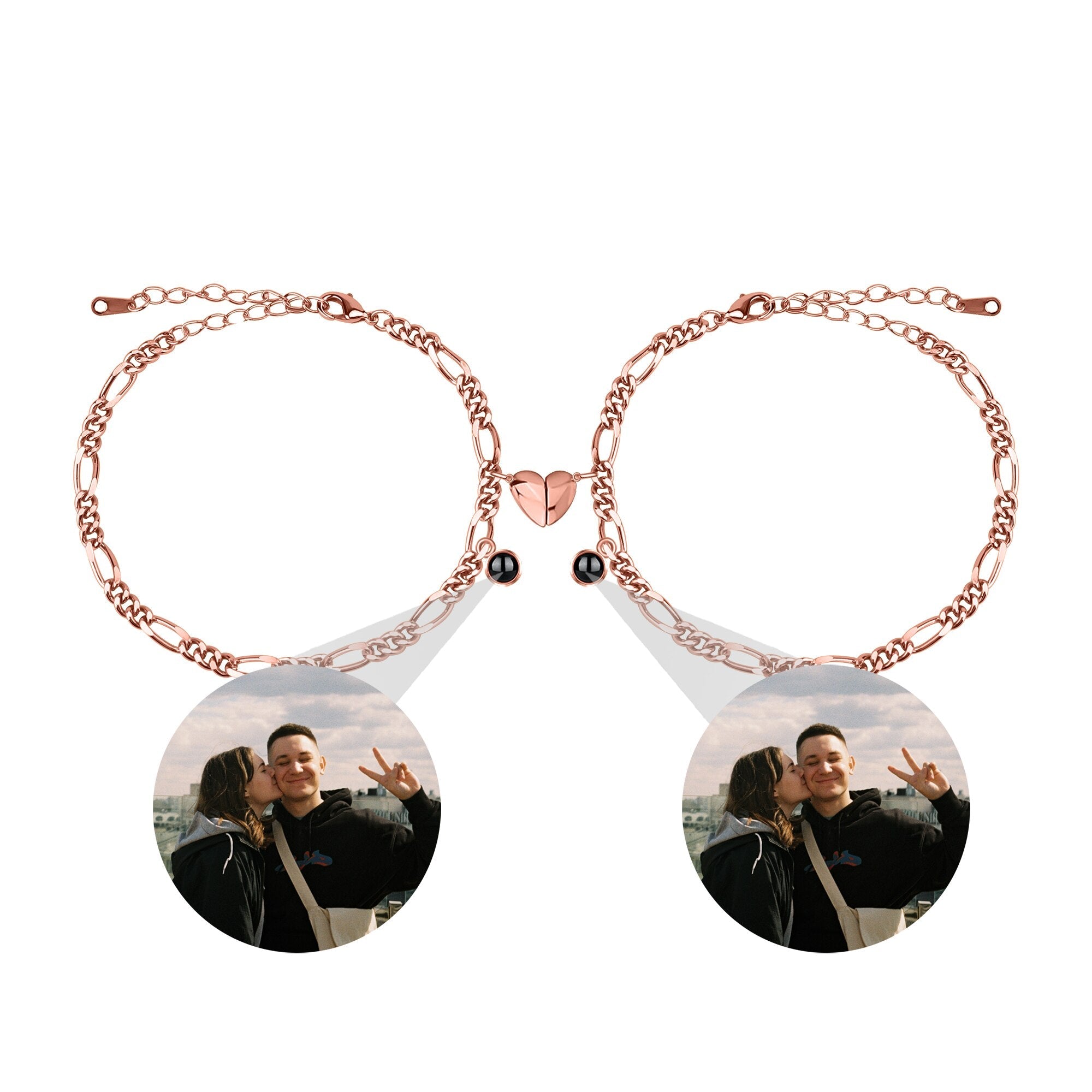 Customizable photo Projection Couple Bracelet Simple Projection Shake Bracelet