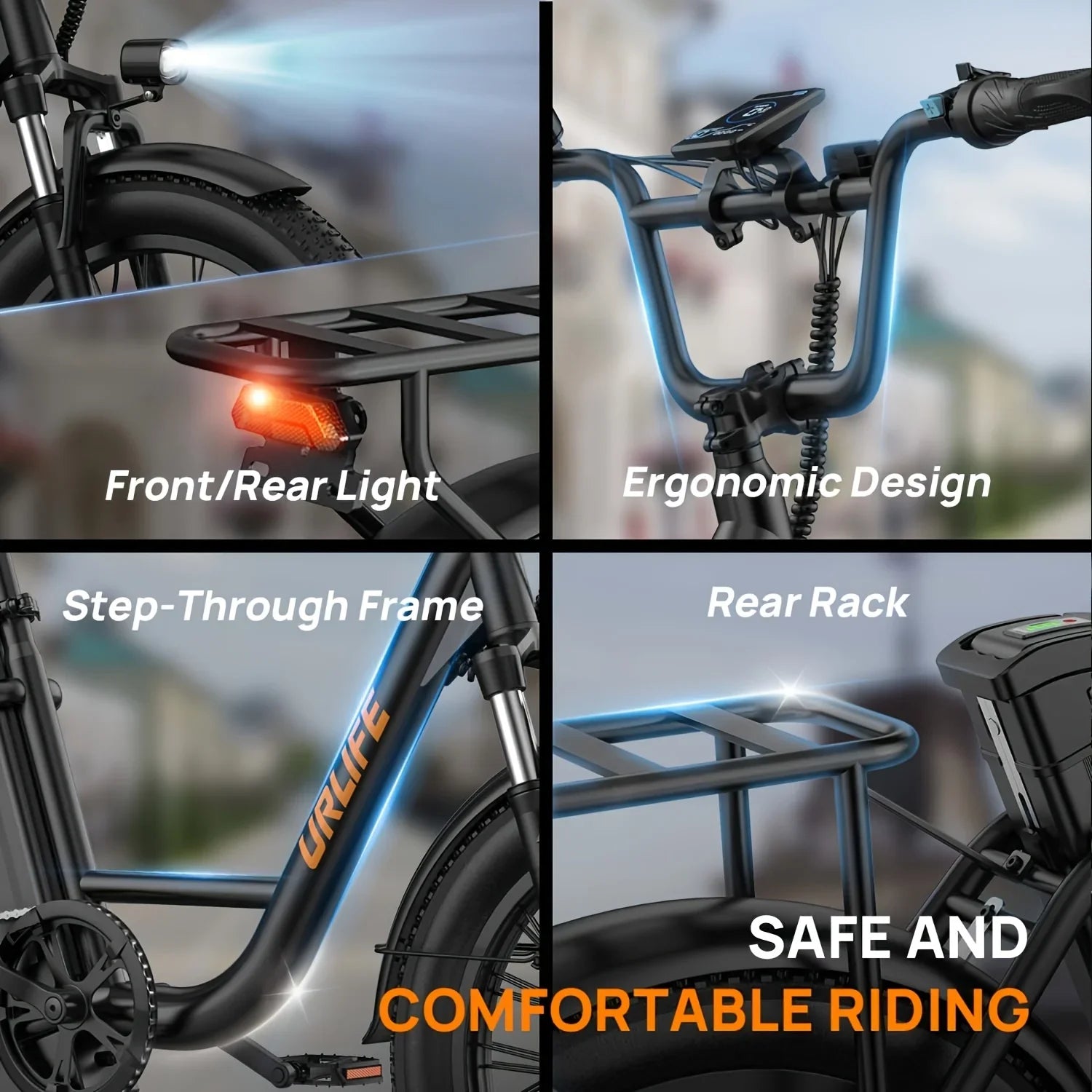 URLIFE 1000W E20 Electric Bike | 48V 13Ah Removable Battery, 20MPH, 20&