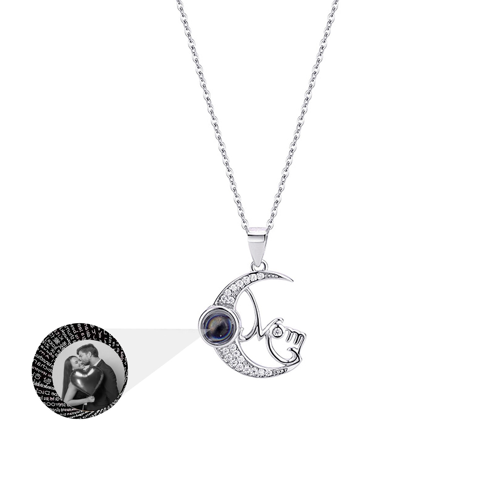 Customizable photo of the moon Projection Necklace Pendant Jewelry