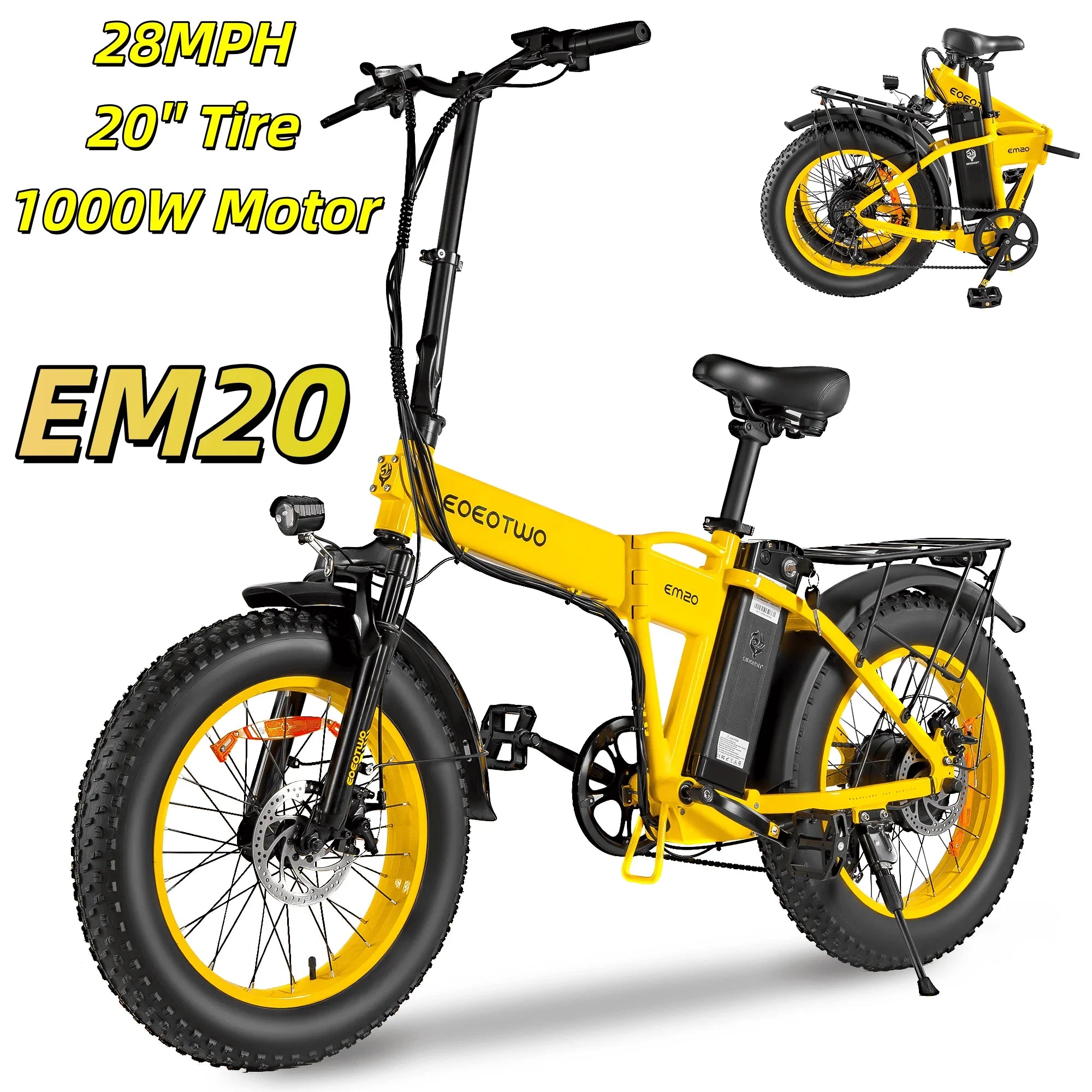 EOEOTWO E01 Electric Fat Tire Bike 1500W Peak Motor