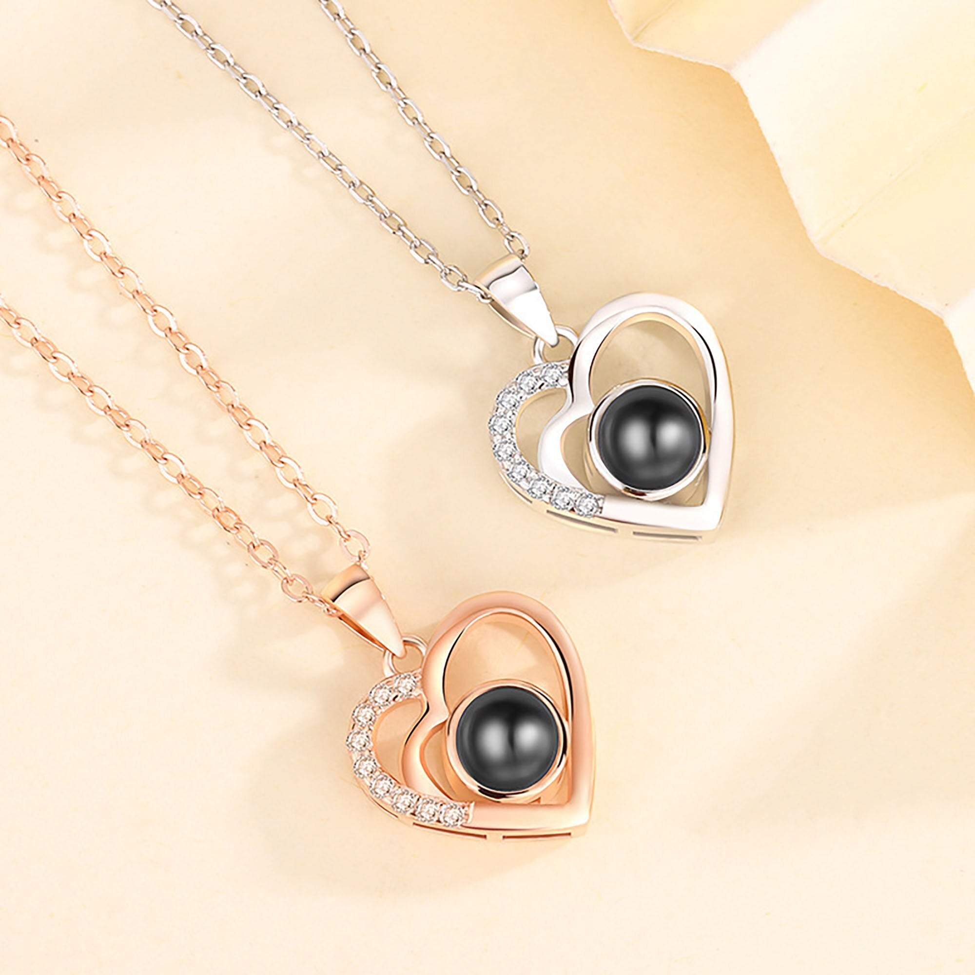 Customizable photo Projection Necklace Pendant Jewelry For Lover Girlfriend