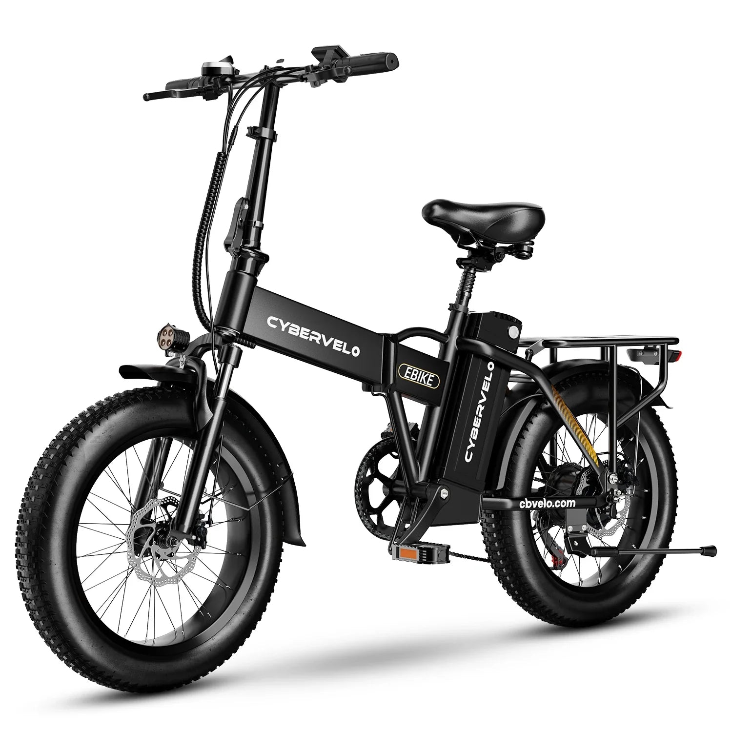 Cybervelo 1000W Ebike For Adults,Removable Battery EBike,28+MPH,Foldable Electric Bike,80 Miles Max Range,Fat Tire EK4 EK5