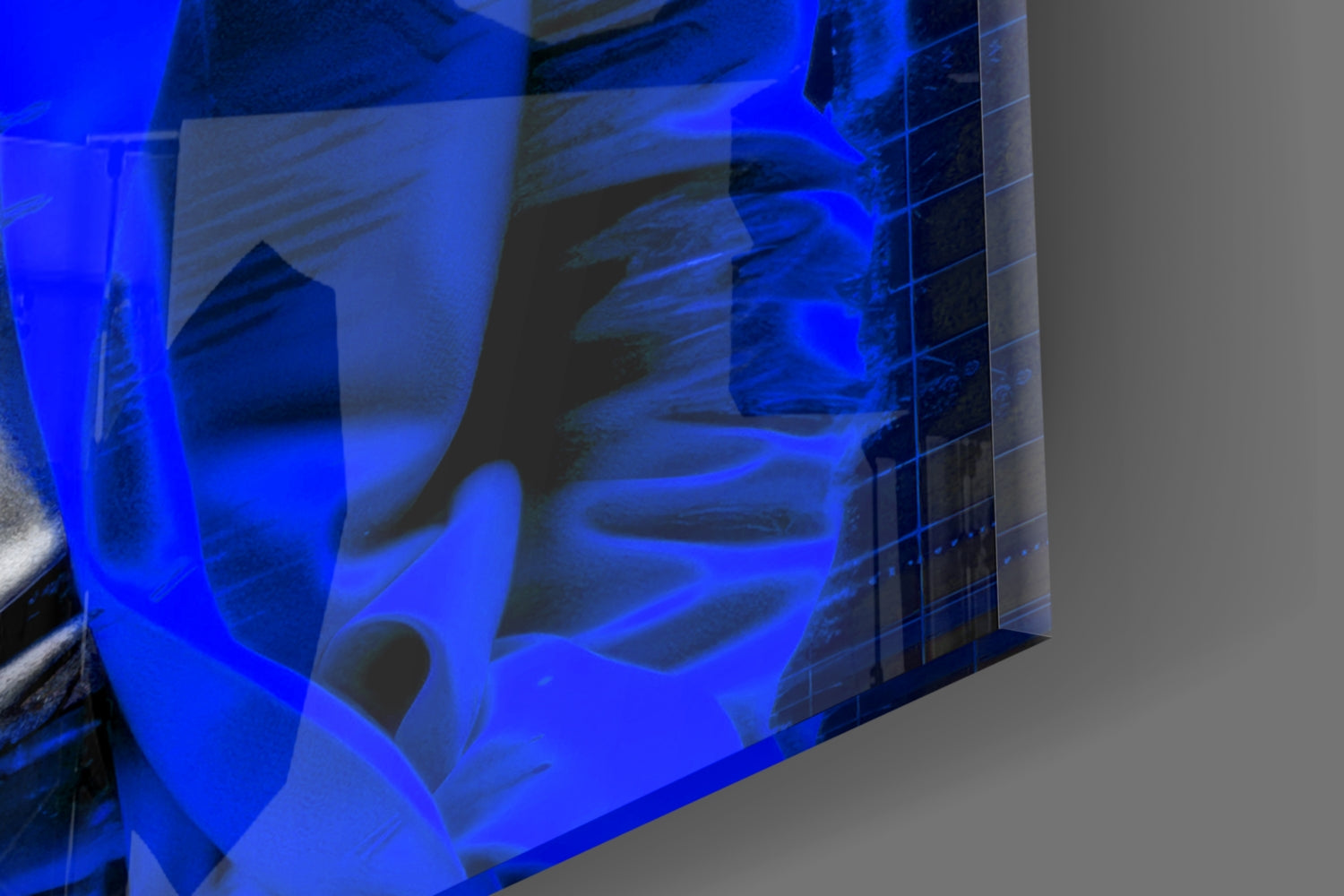 Electric Blue Suit Physicist Glass Wall Art
