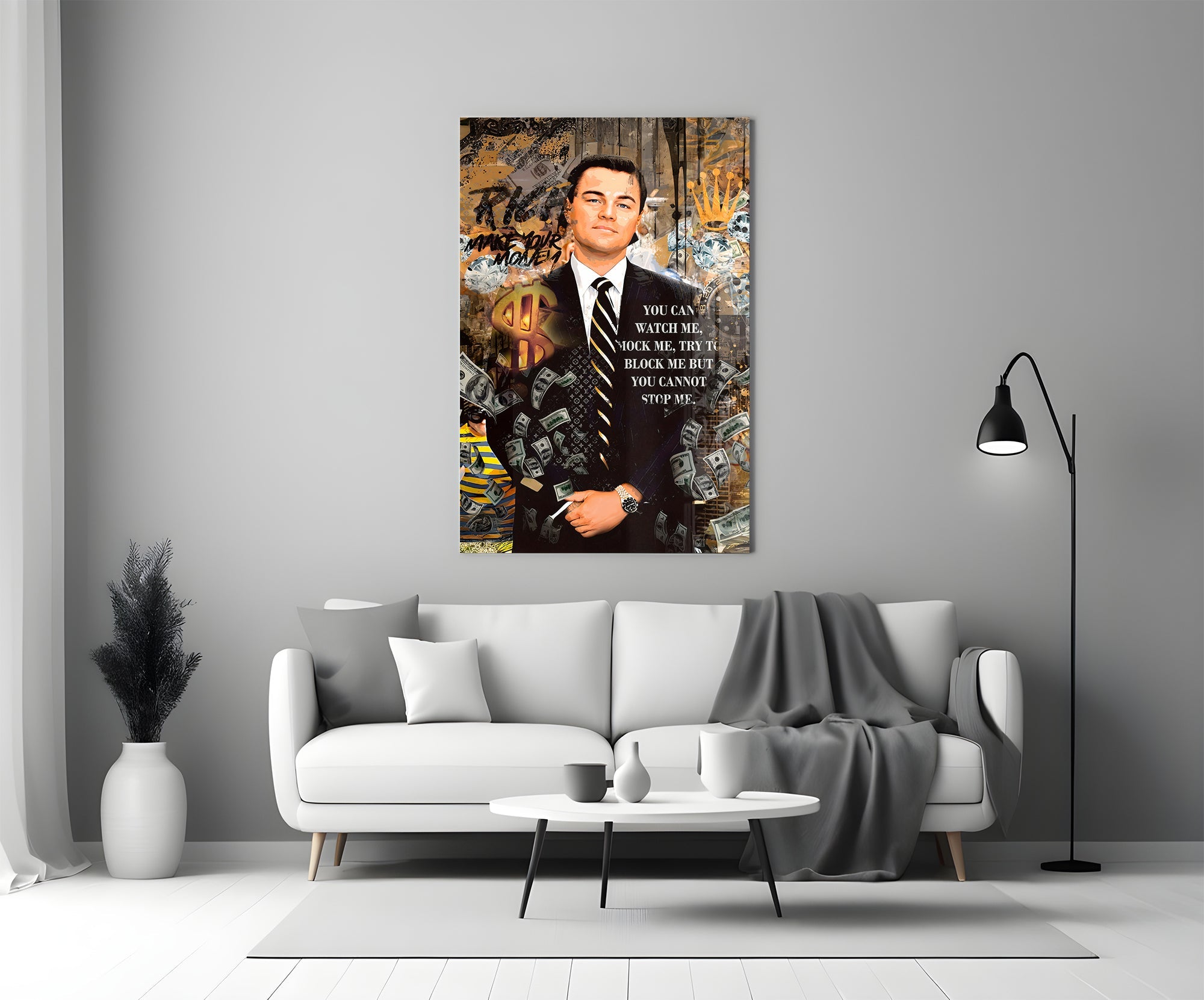 Wolf in a Suit Glass Wall Art || Designer Collection