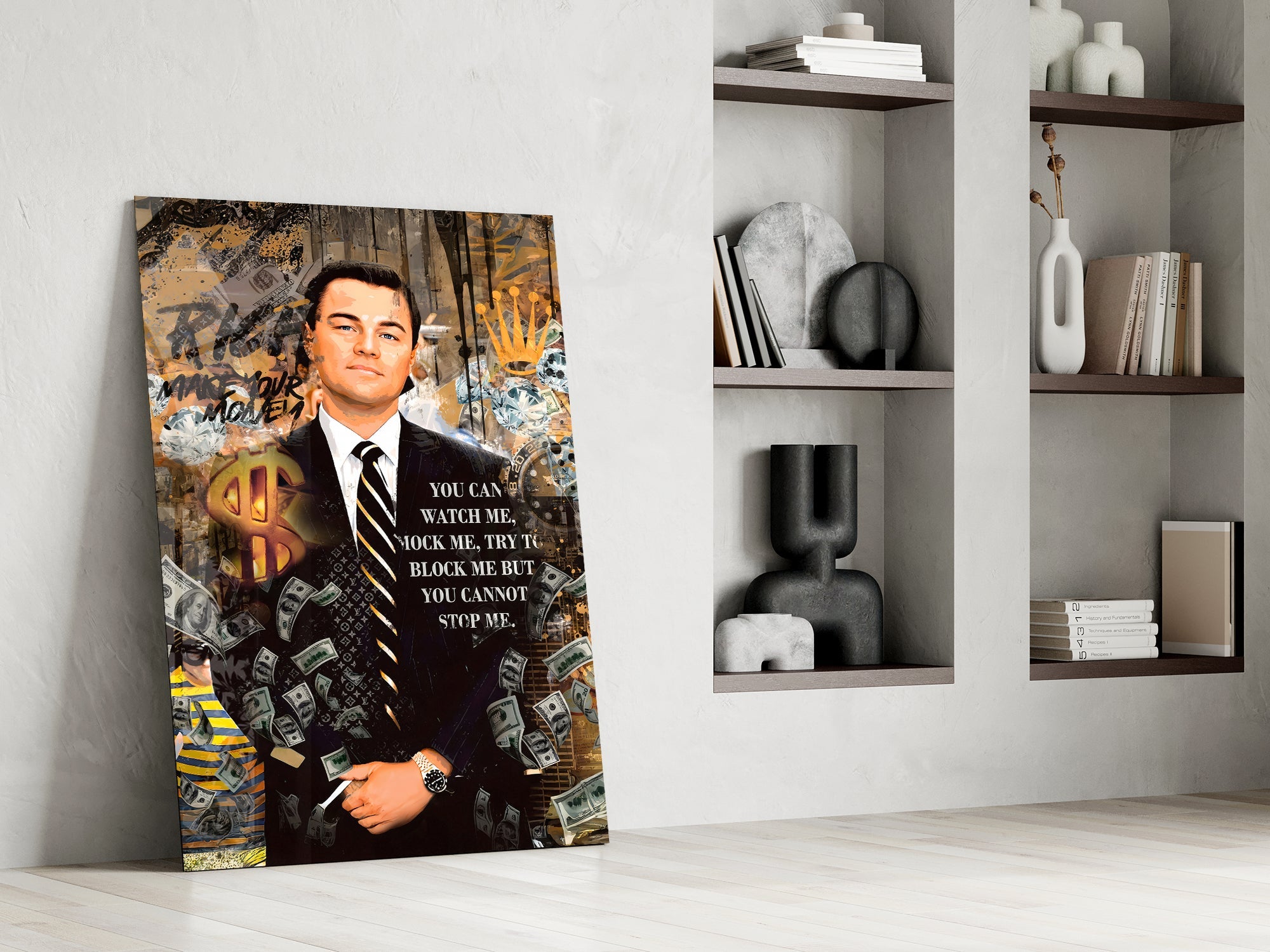 Wolf in a Suit Glass Wall Art || Designer Collection