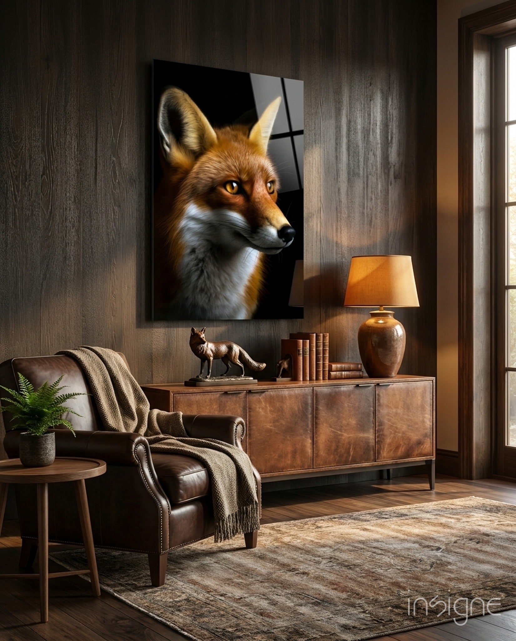 The Secret of the Fox Glass Wall Art || Designer Collection