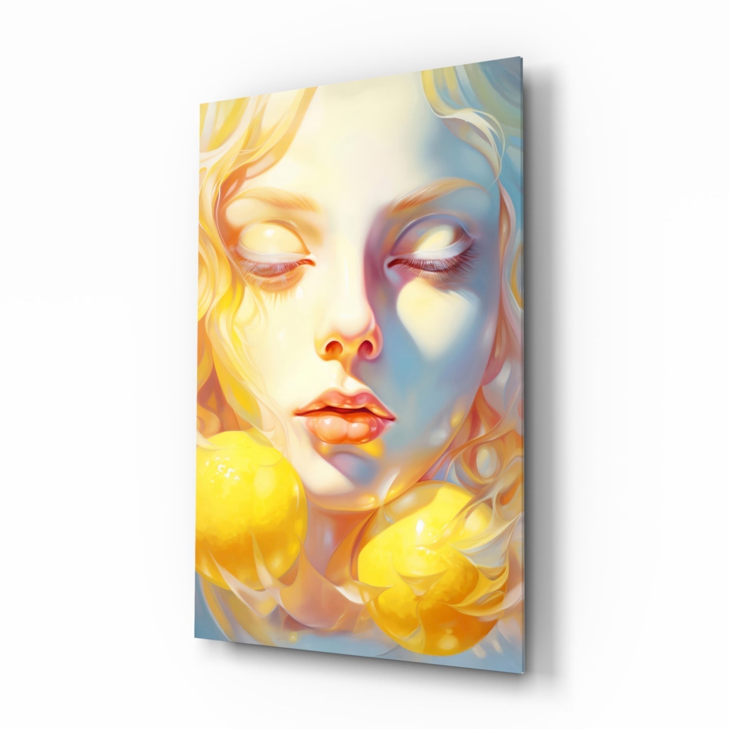 Lemony Dreams Glass Wall Art || Designer Collection