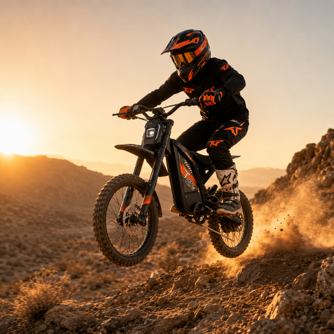 T2000 Electric Dirt Bike-Style E-Bike (3000W)