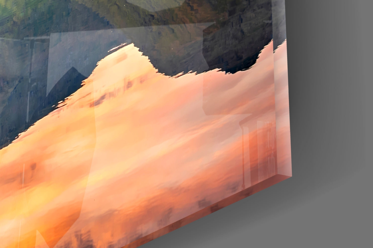 Highland Castle Sunset Reflection Glass Wall Art