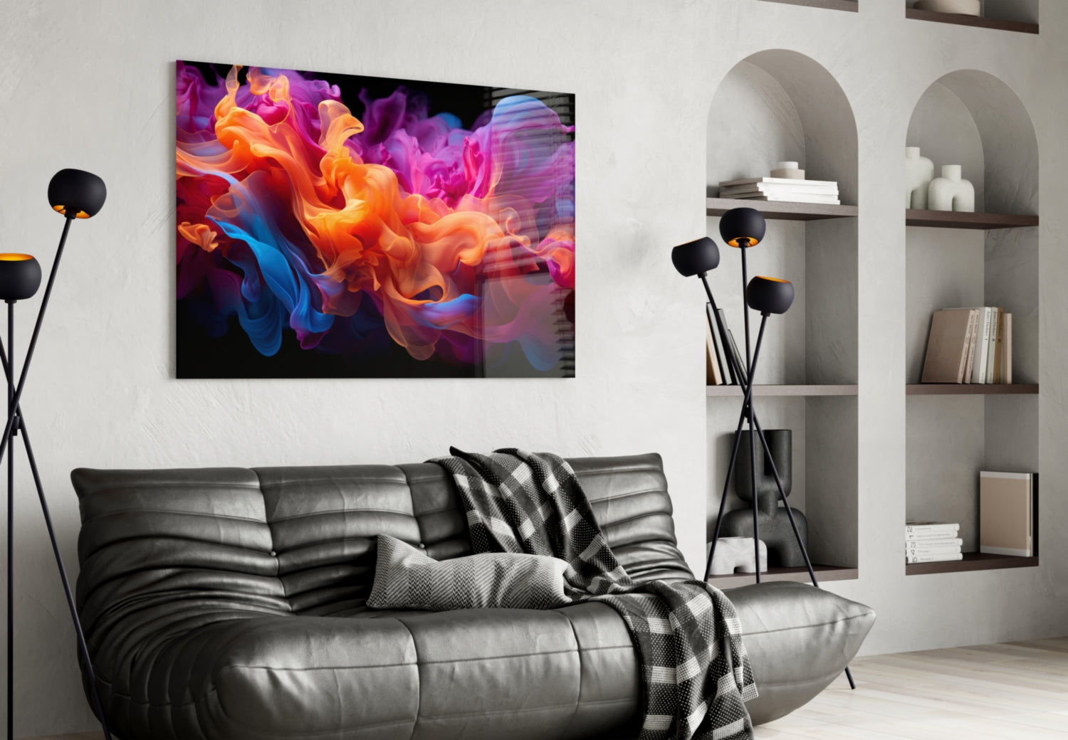 Vibrant Swirls Glass Wall Art