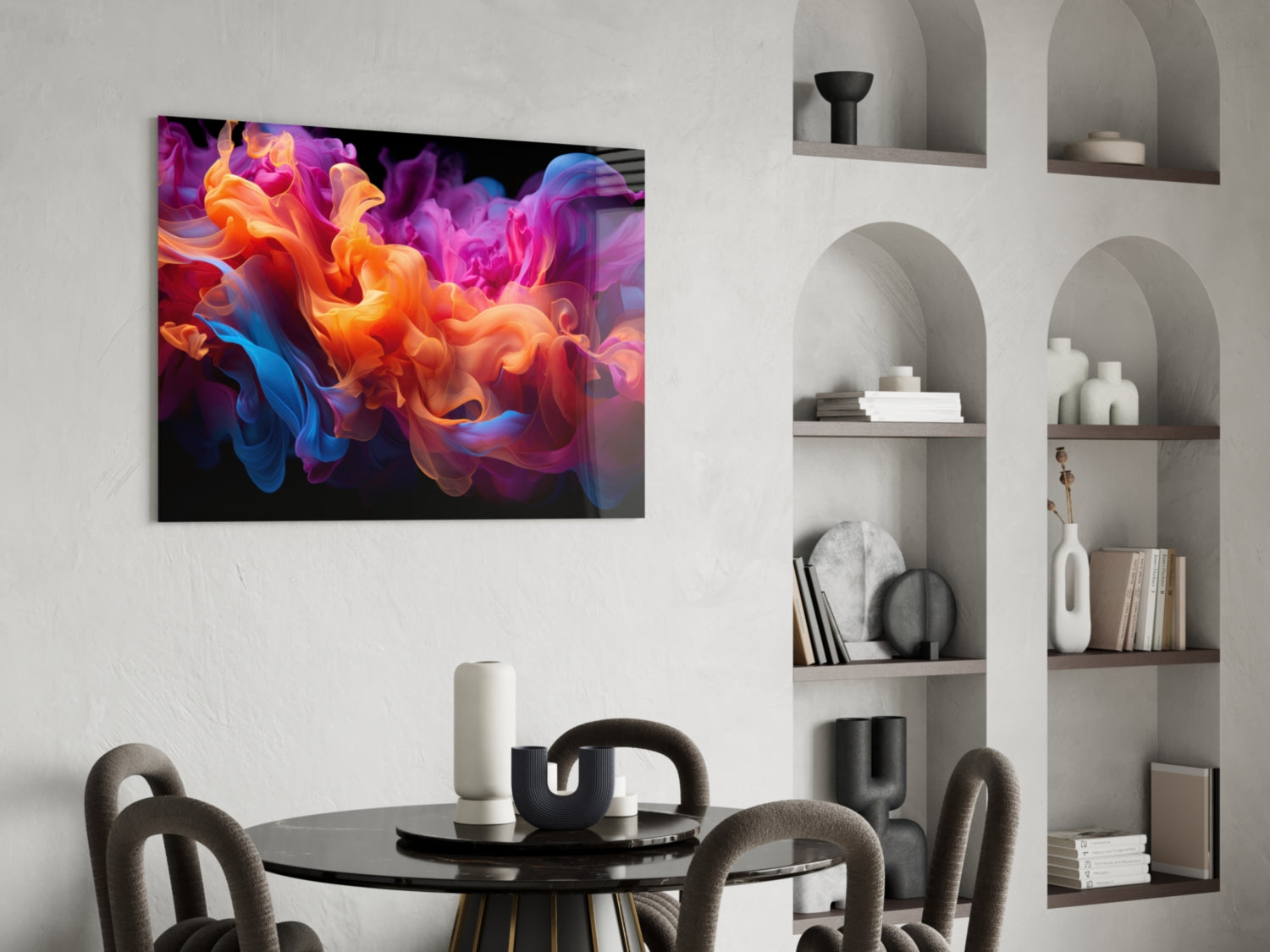 Vibrant Swirls Glass Wall Art
