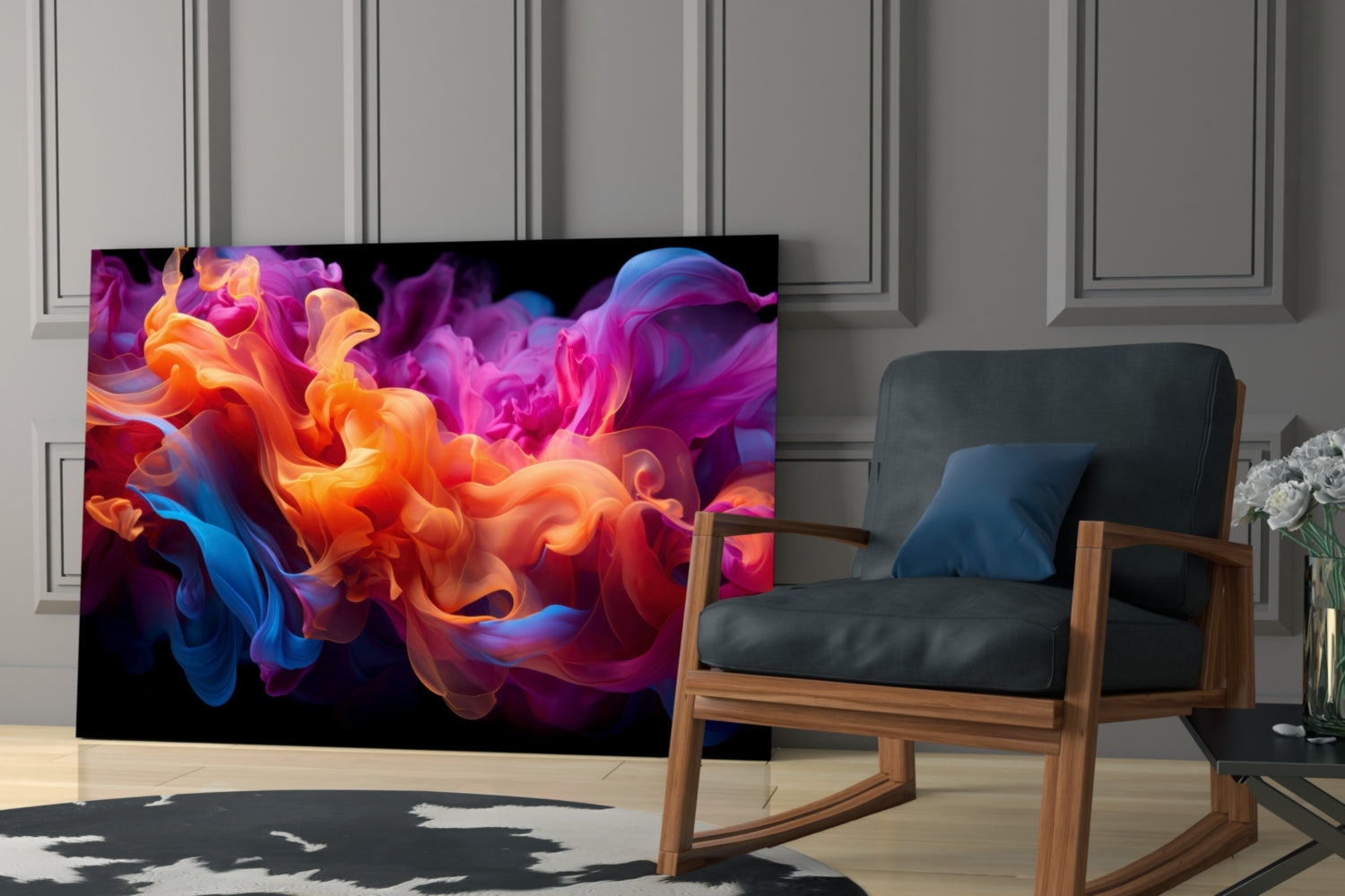 Vibrant Swirls Glass Wall Art