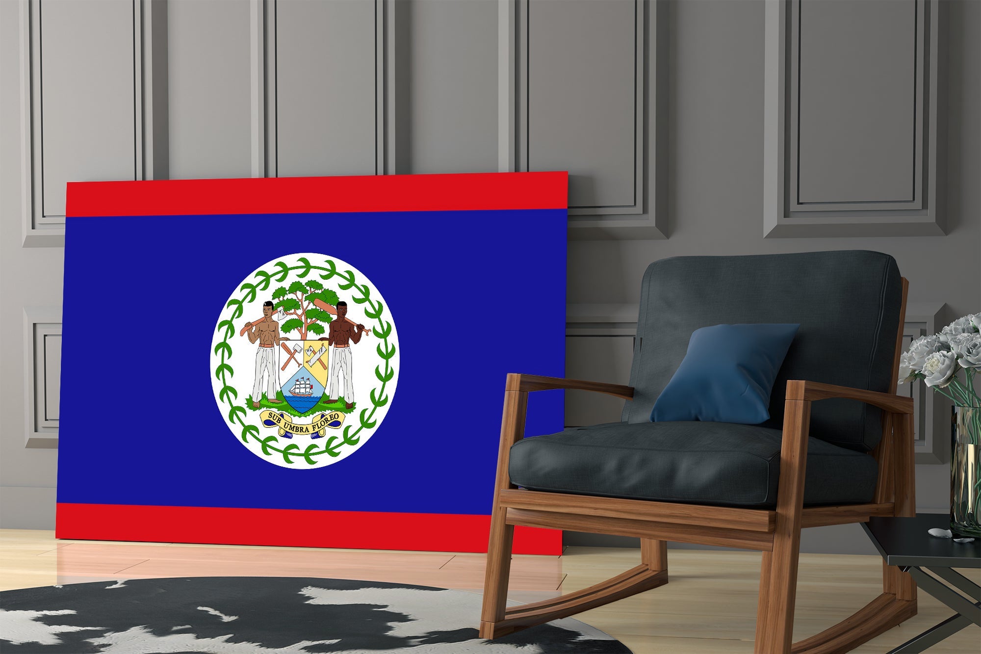 Belize Flag Glass Wall Art