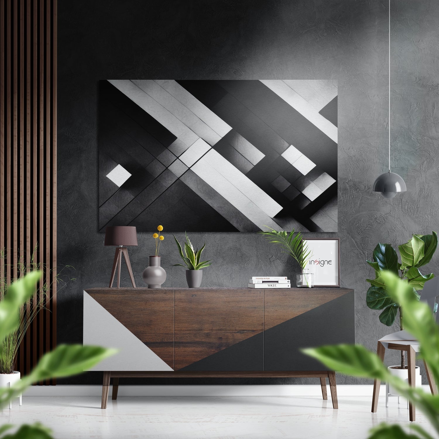 Shapes Brushed Aluminum Dibond Wall Art