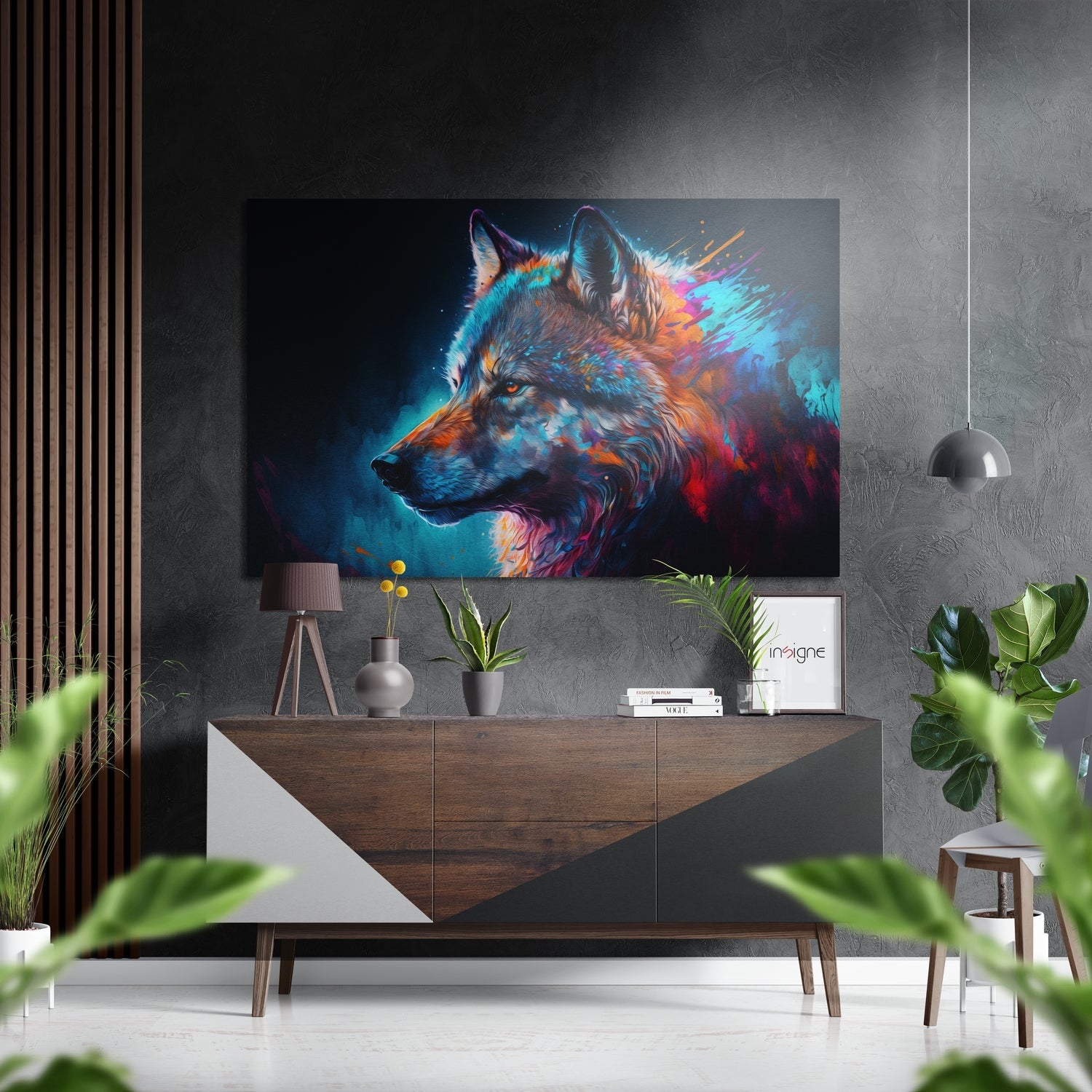 Wolf Brushed Aluminum Dibond Wall Art