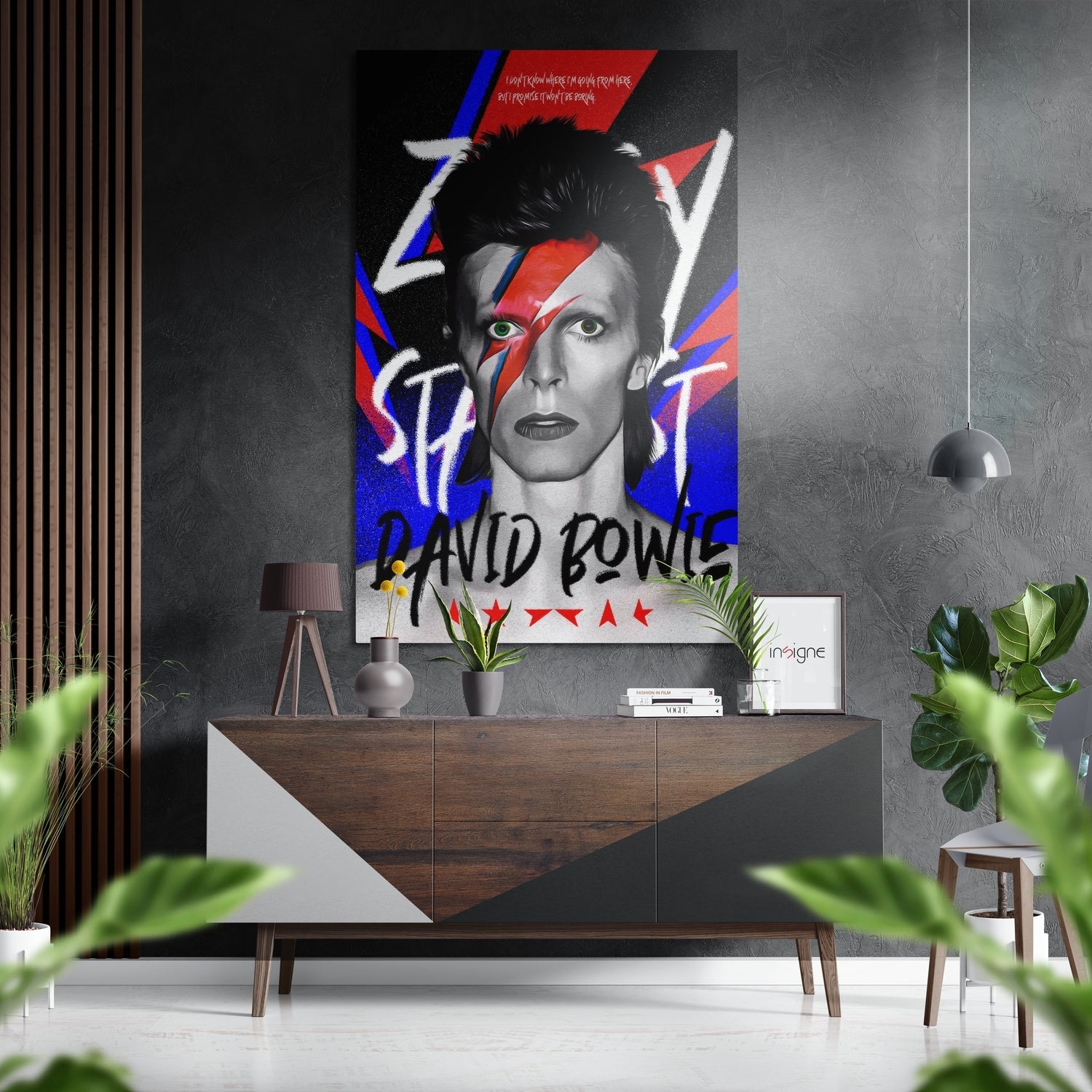 Lightning Bolt Rock Star Brushed Aluminum Dibond Wall Art