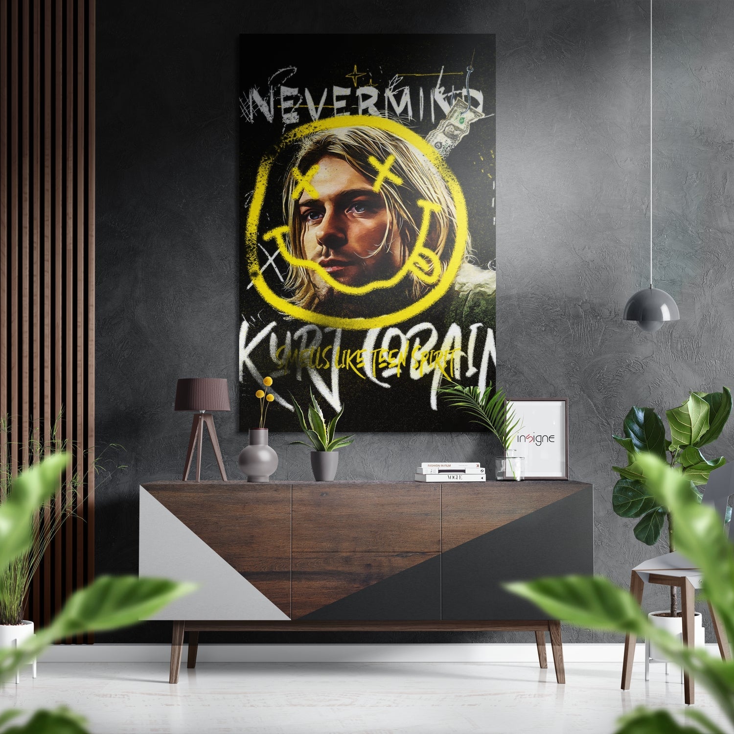 Nineties Grunge Singer Brushed Aluminum Dibond Wall Art