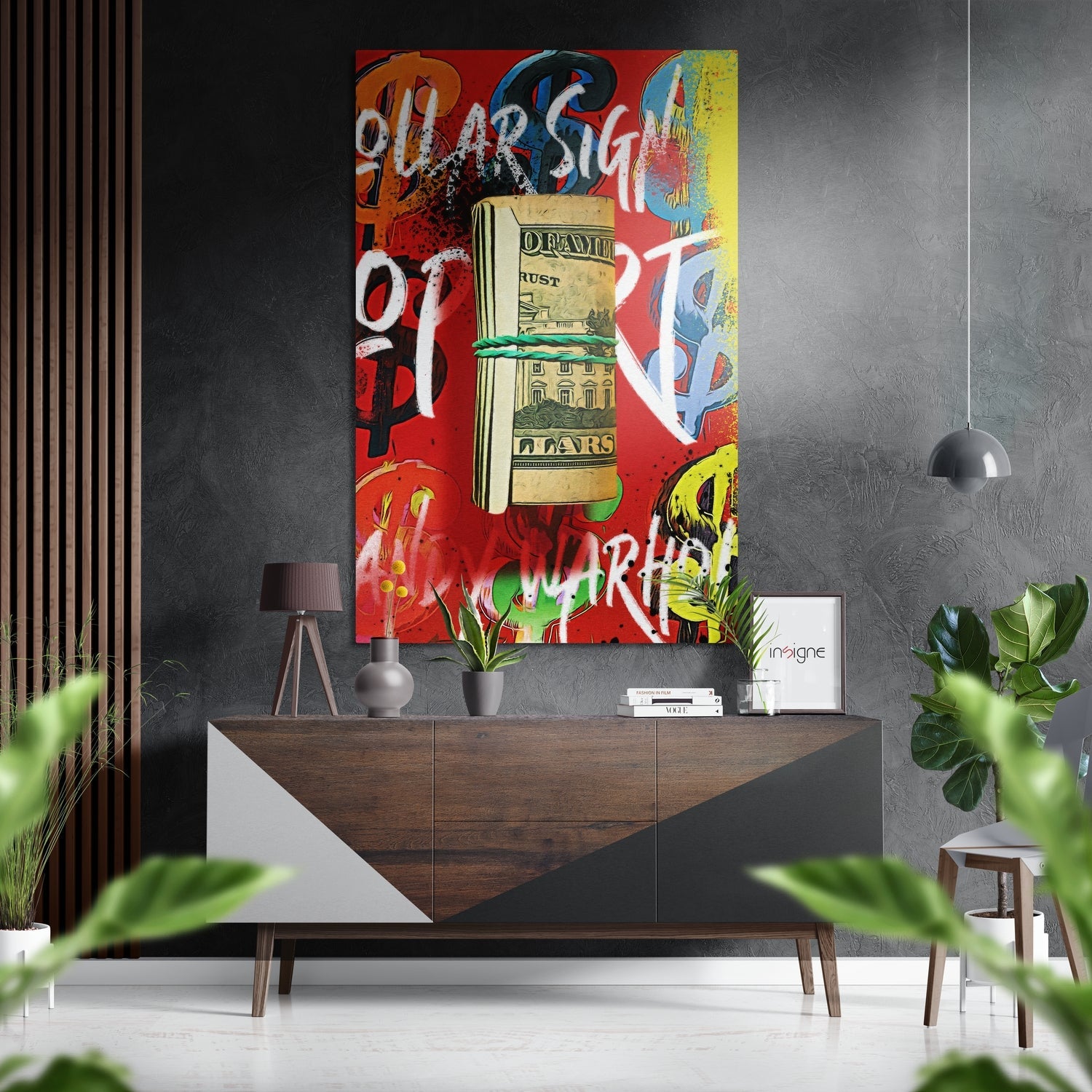 Dollar Brushed Aluminum Dibond Wall Art
