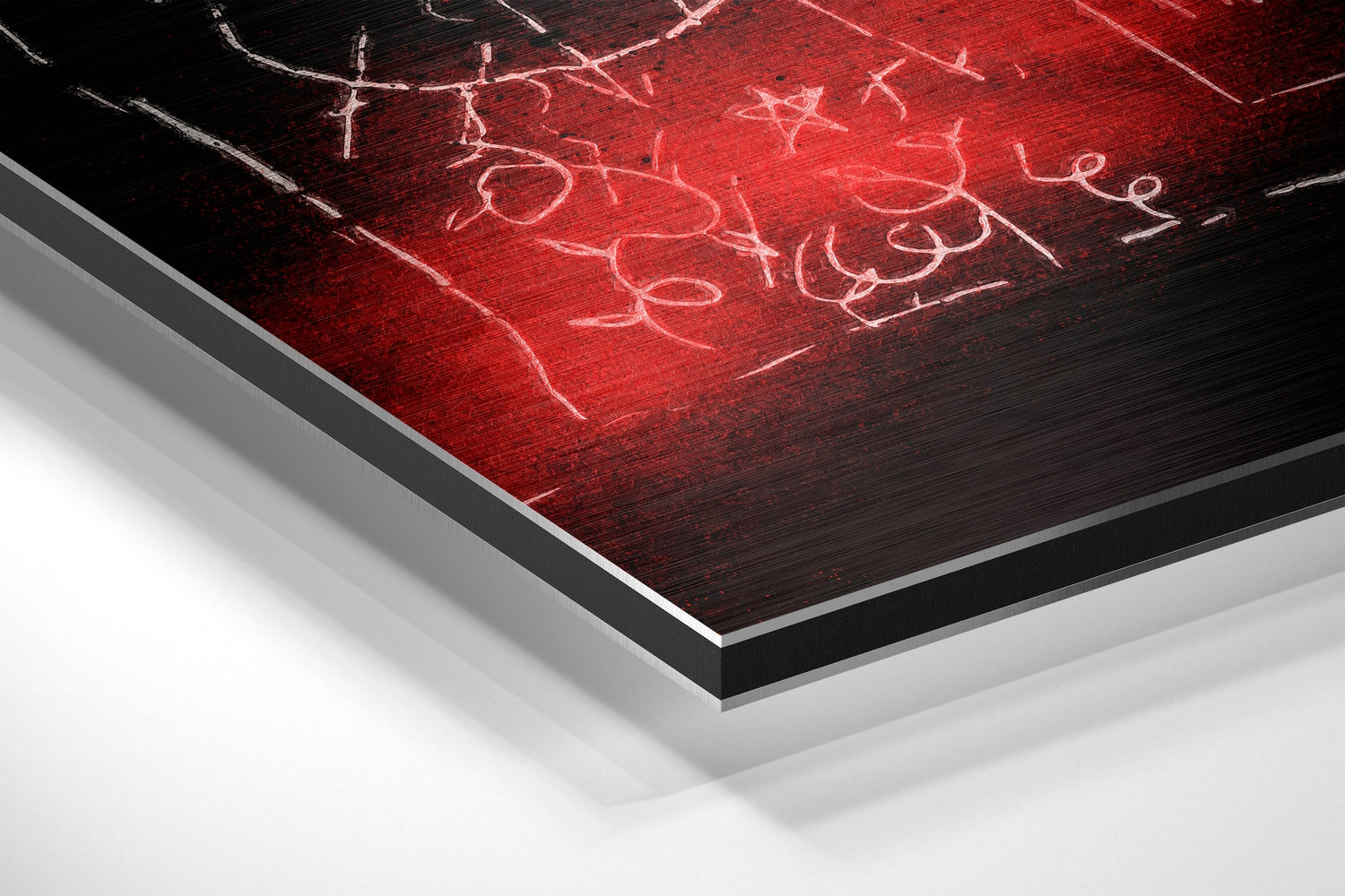 Black Chalk Crown Graffiti Brushed Aluminum Dibond Wall Art