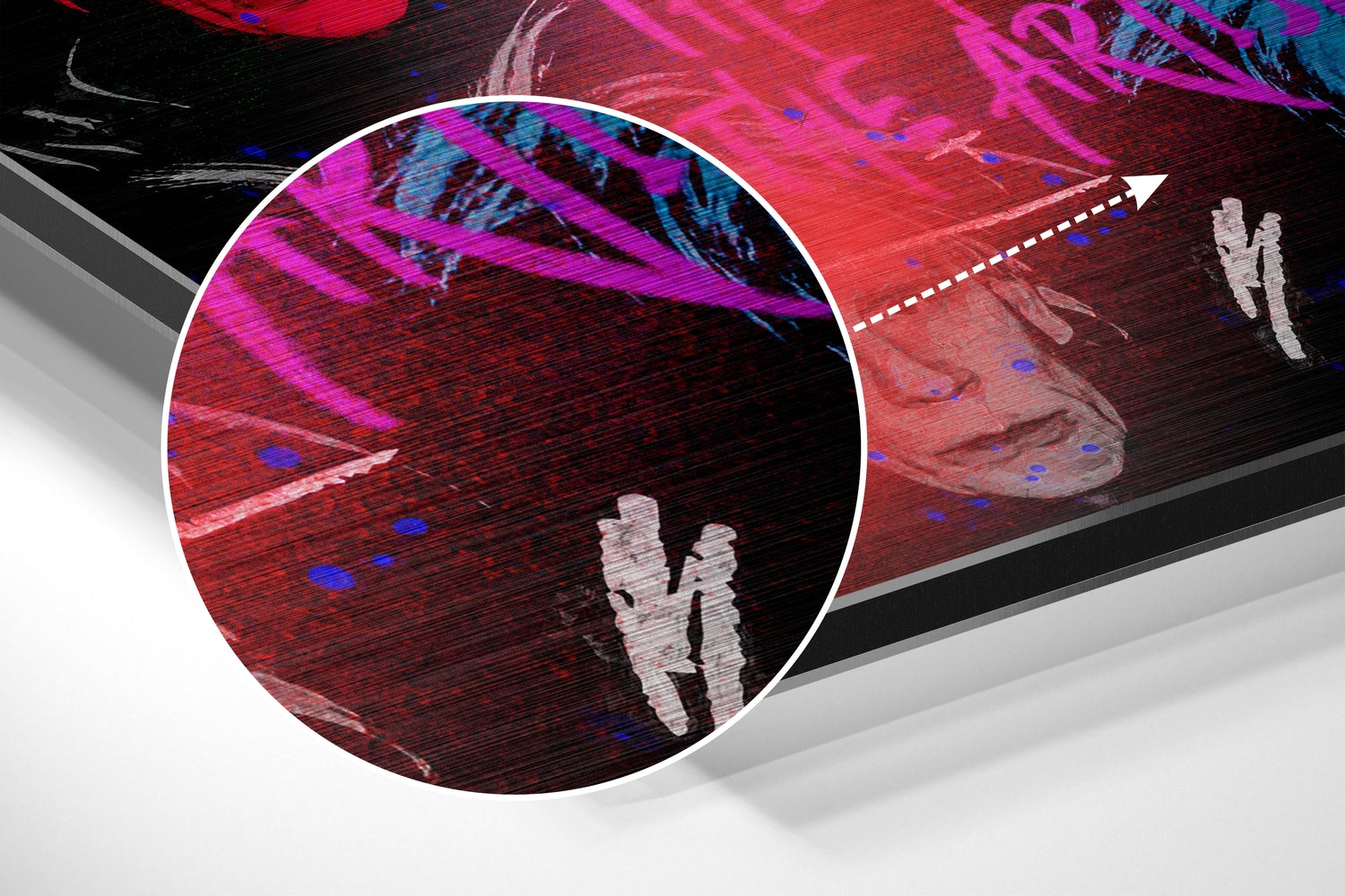 Neon Nine Panel Portrait Grid Brushed Aluminum Dibond Wall Art