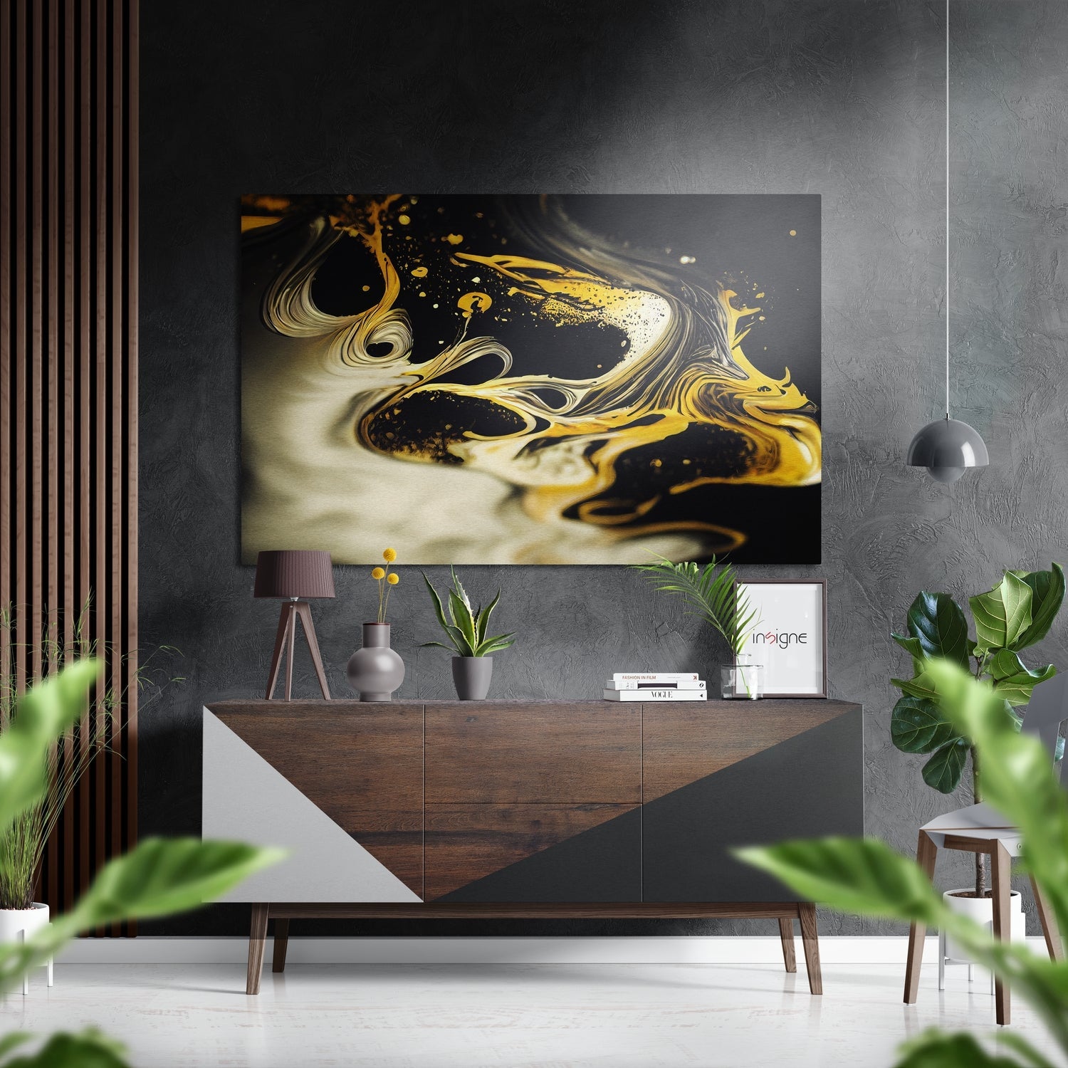 Abstract Brushed Aluminum Dibond Wall Art