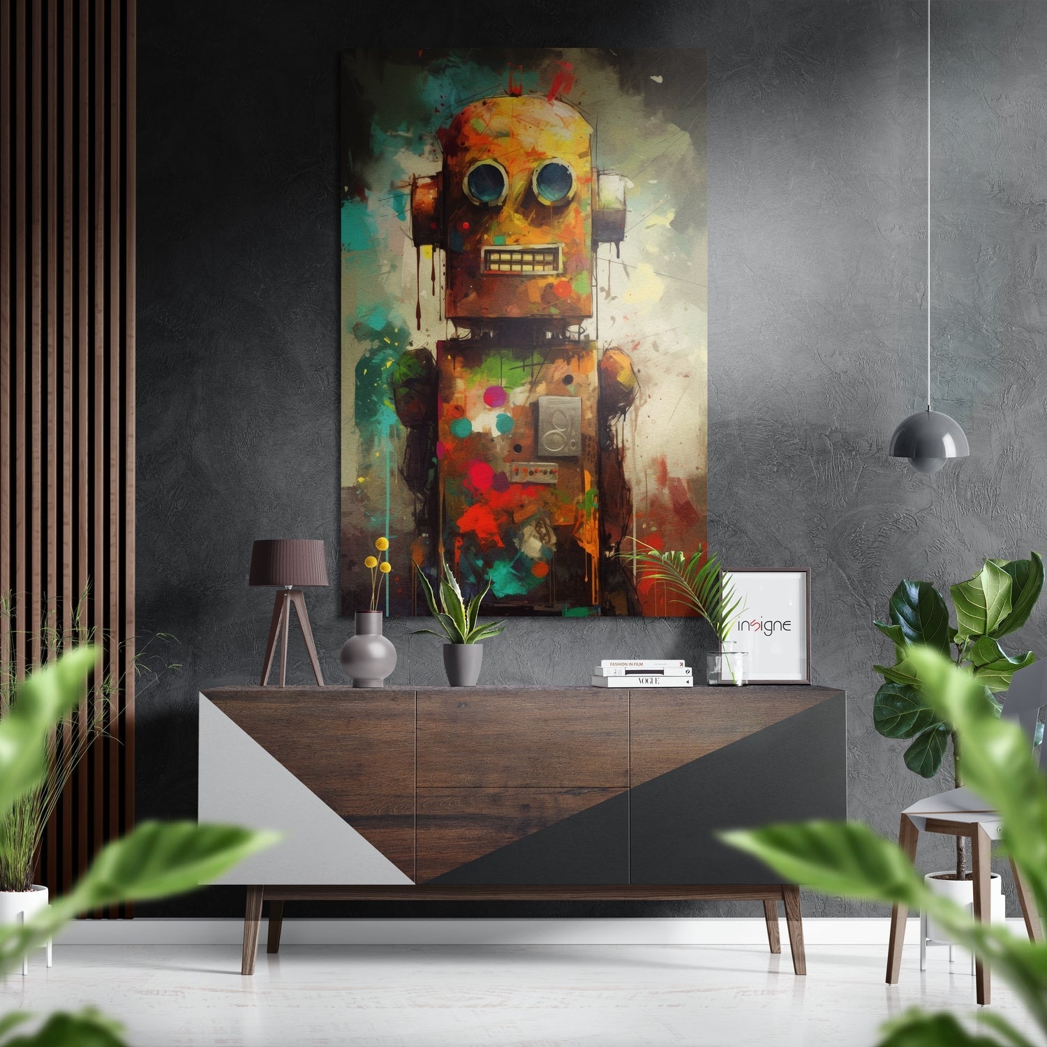 Robot Brushed Aluminum Dibond Wall Art
