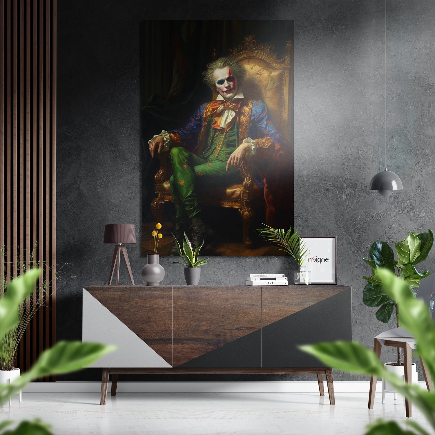 Clown in the Throne Brushed Aluminum Dibond Wall Art