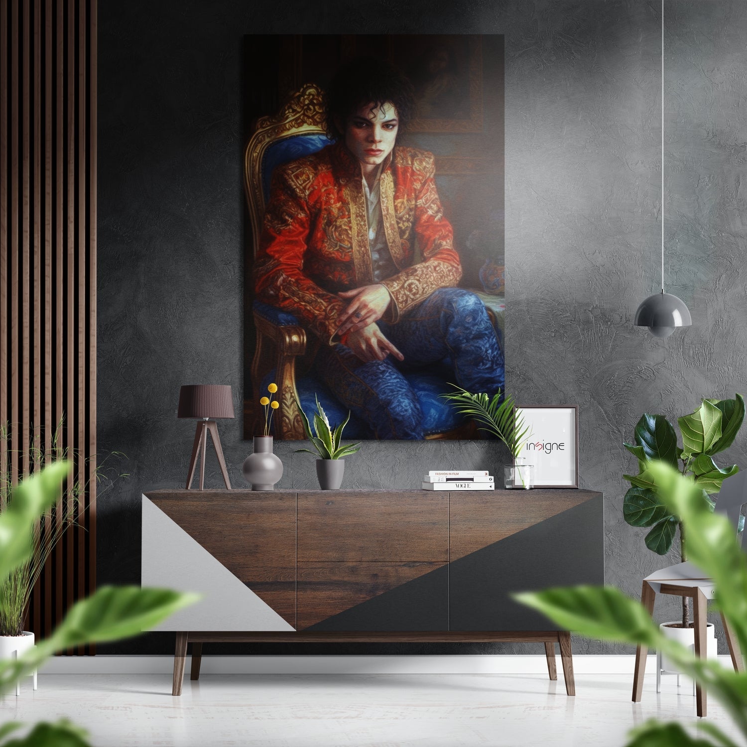 Crimson Gold Jacket Blue Throne Brushed Aluminum Dibond Wall Art