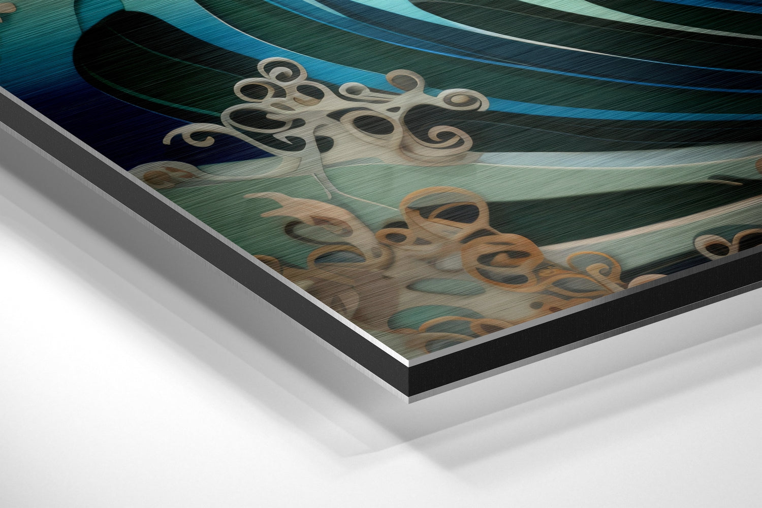 Waves and Mountains Brushed Aluminum Dibond Wall Art