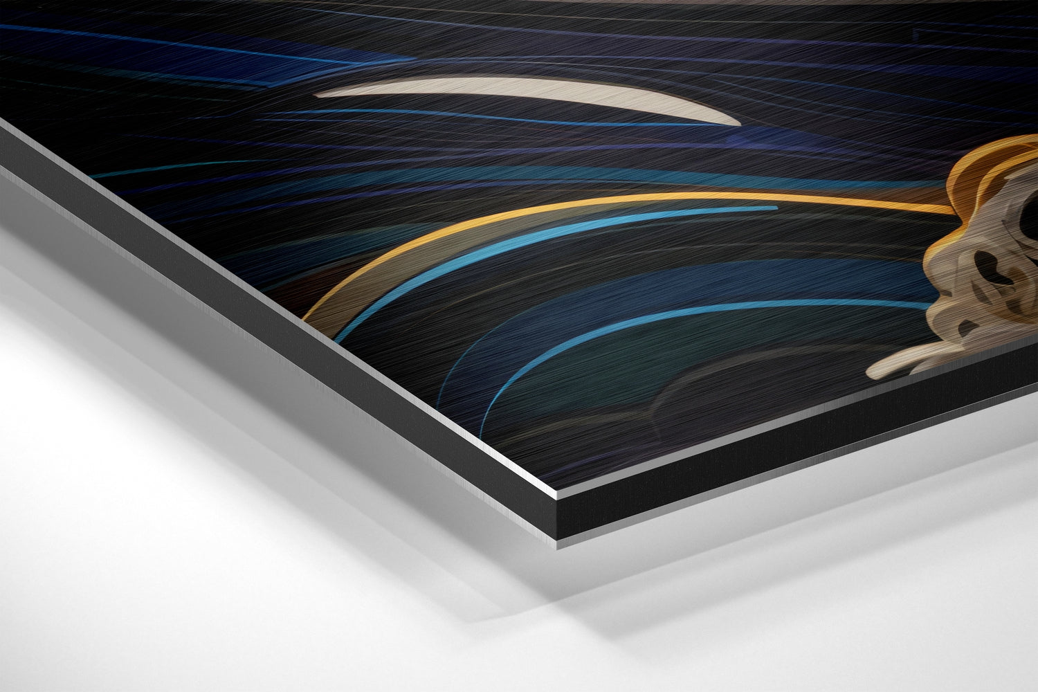 Waves and Flowers Brushed Aluminum Dibond Wall Art